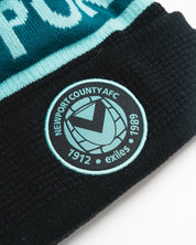 Newport County AFC 25/26 Bobble Hat Black/Aruba/Blue Coral