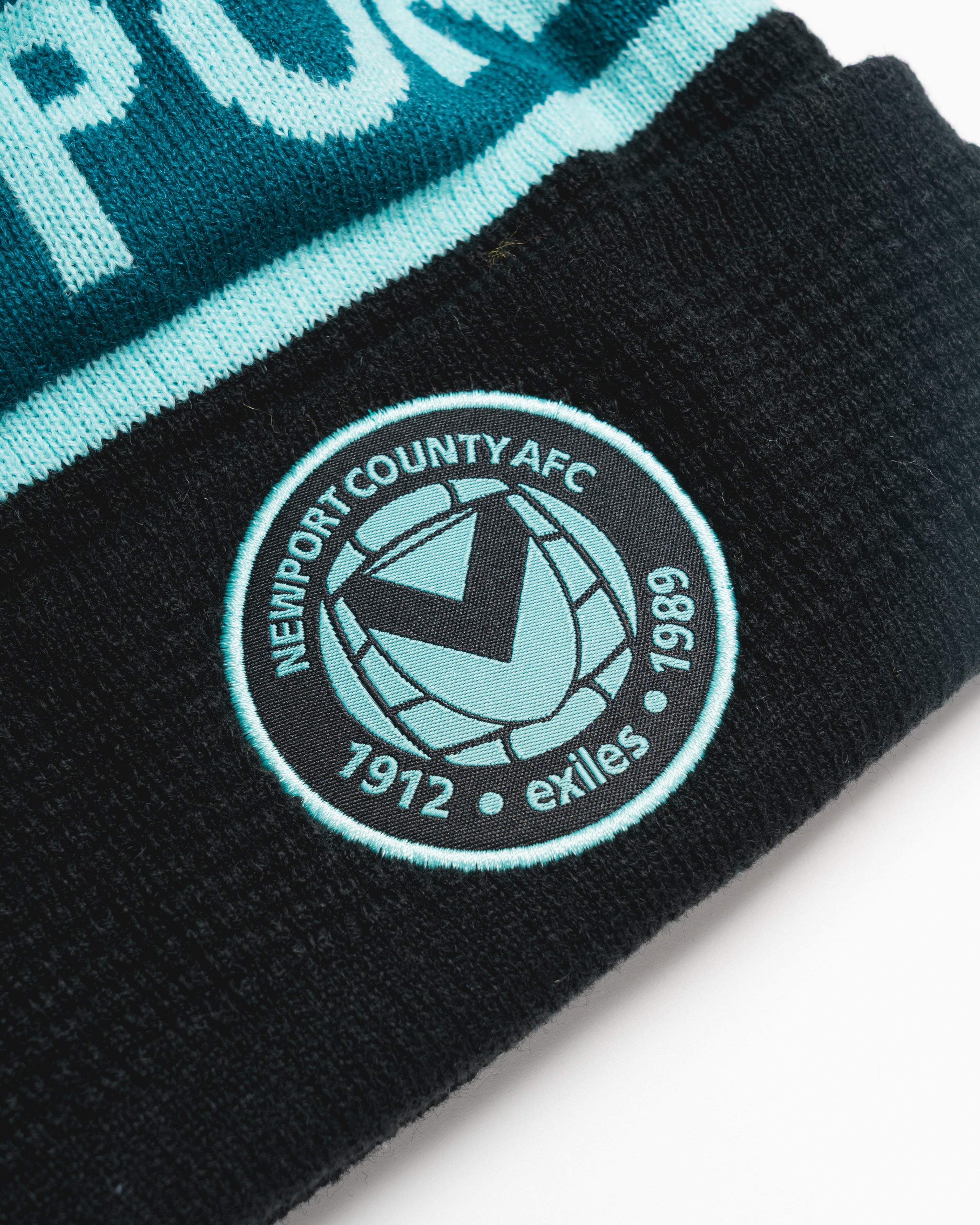 Newport County AFC 25/26 Bobble Hat Black/Aruba/Blue Coral