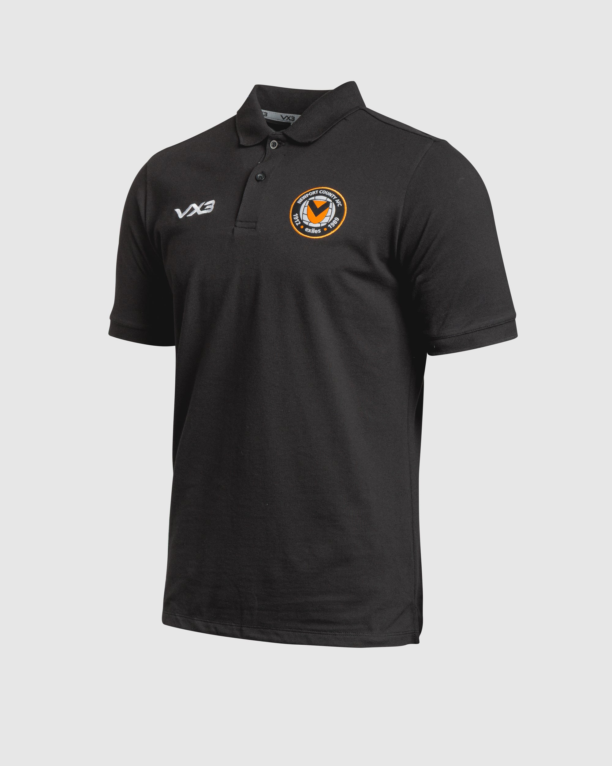 Newport County AFC 25/26 Primus Polo Shirt Black/Amber