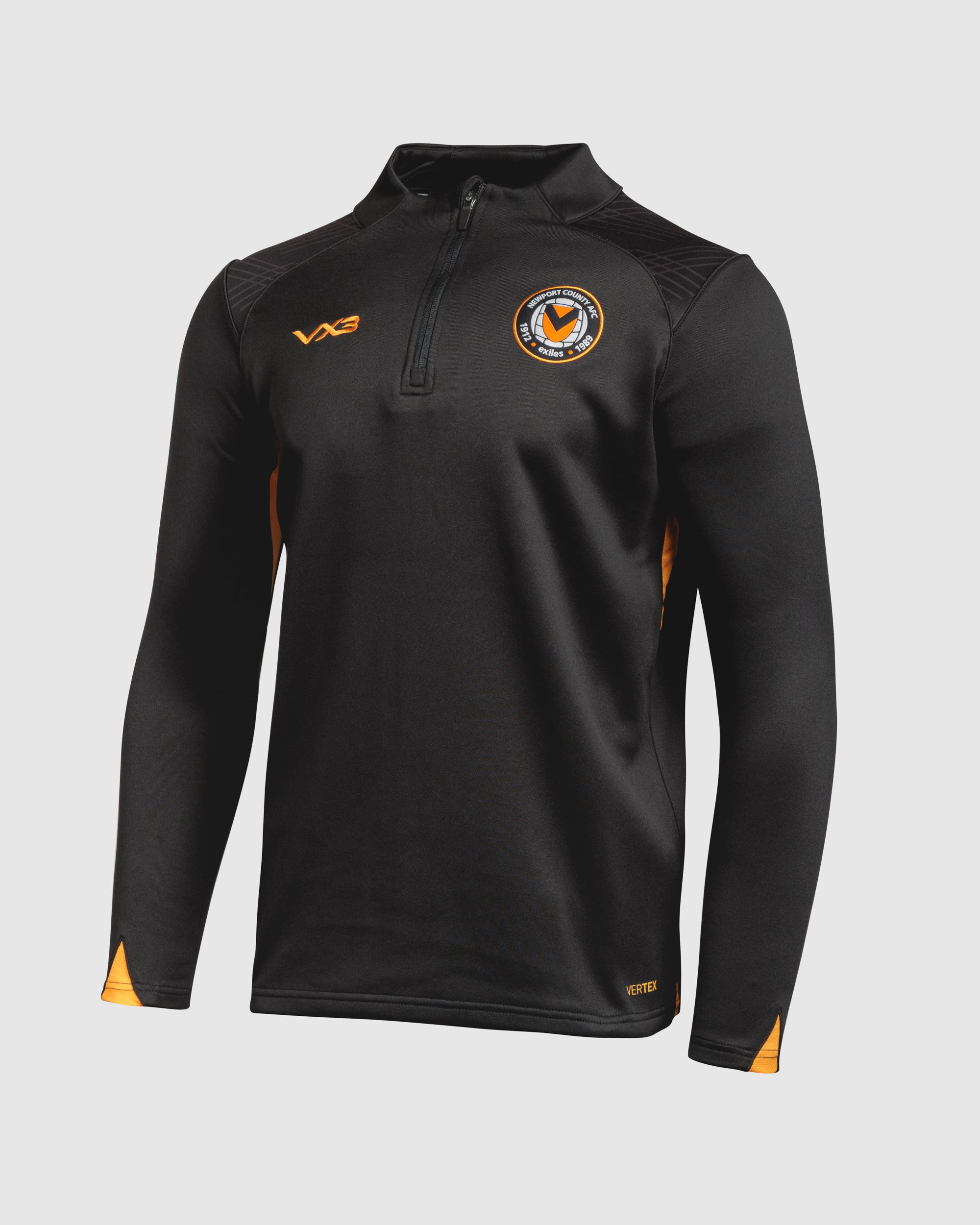 Newport County AFC 25/26 Vertex Half Zip Black/Amber