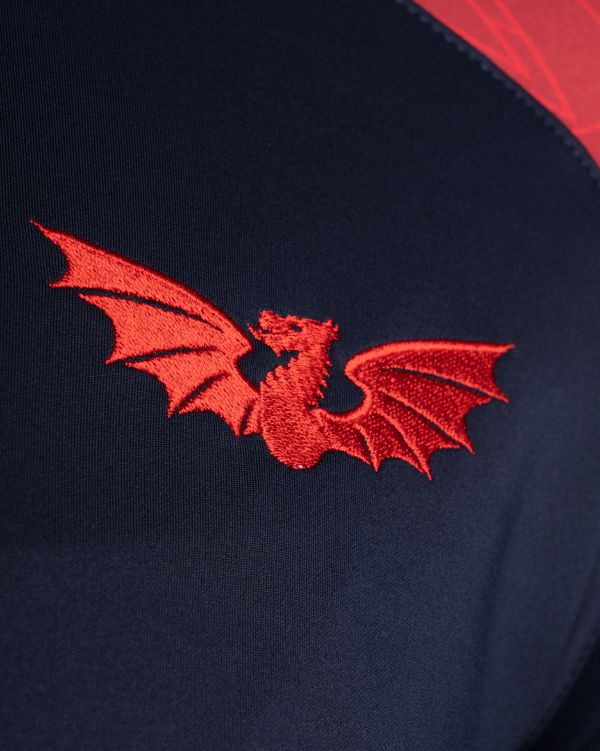 Scarlets 25/26 Vertex Half Zip Top Youth Navy/Deep Red/Bright Red
