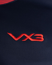 Scarlets 25/26 Vertex Half Zip Top Youth Navy/Deep Red/Bright Red