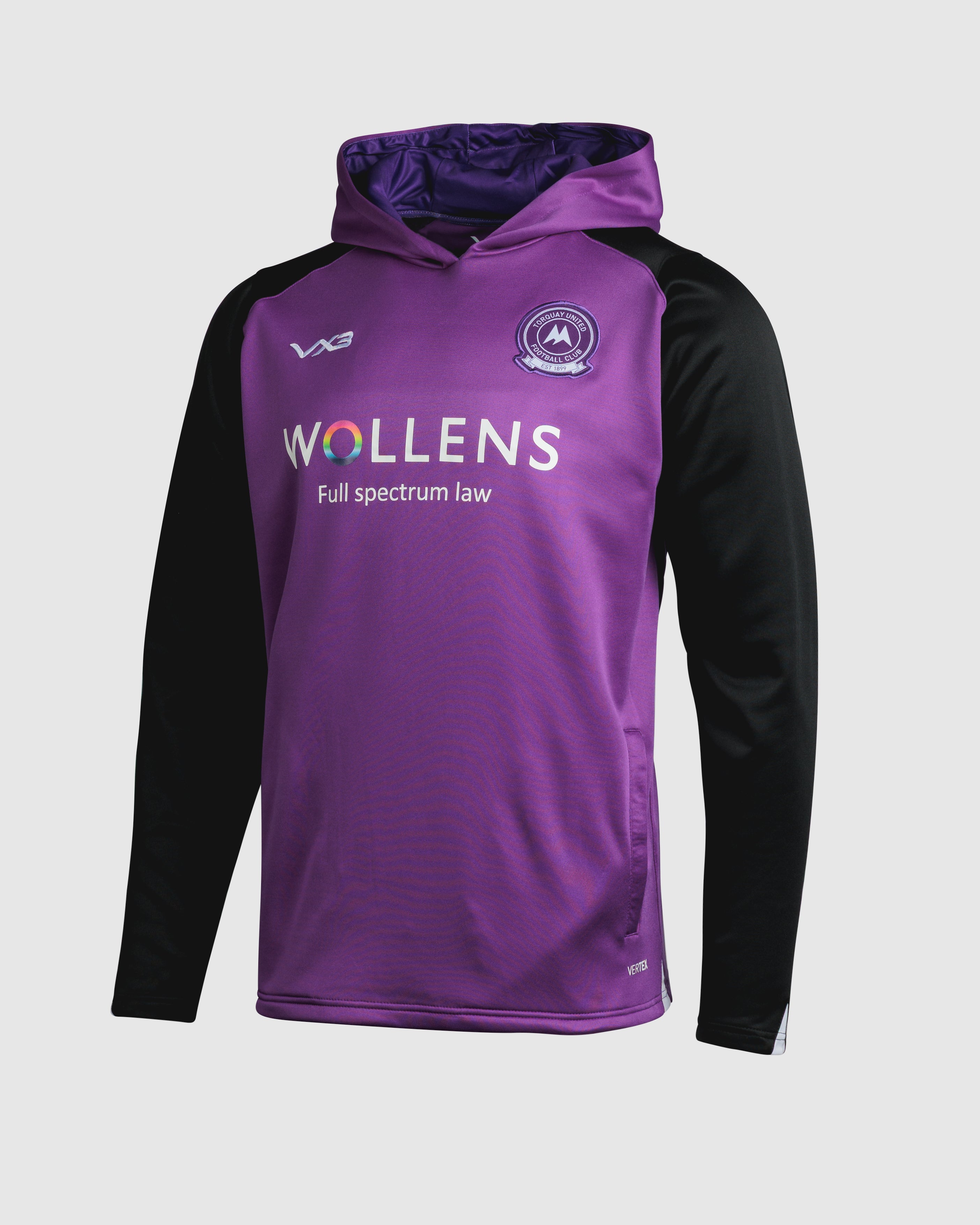 Torquay United FC 25/26 Third Training Hoodie Purple/Black