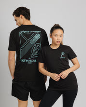 Padel Club Tee Black/Aruba Womens