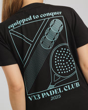 Padel Club Tee Black/Aruba Womens