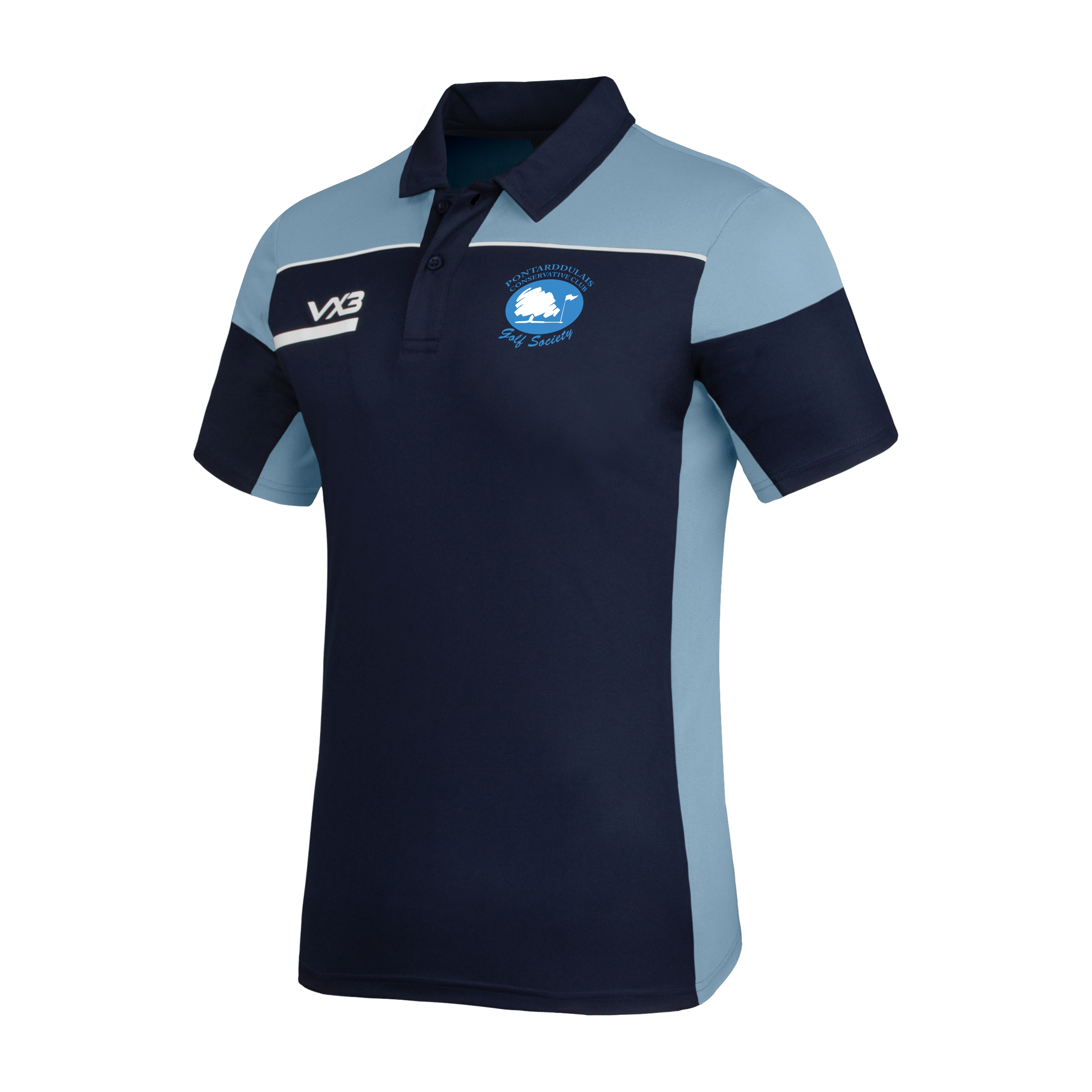 Pontarddulais Con Golf Society Opus Polo - Navy Sky