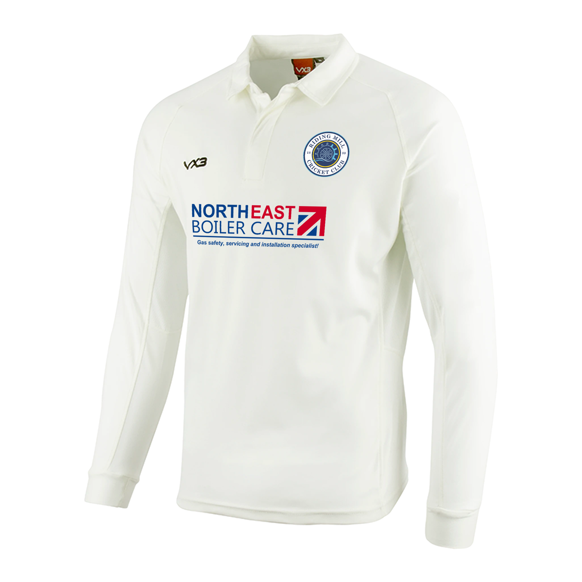Riding Mill Cricket Club Long Sleeve Shirt - Youth Sponsor