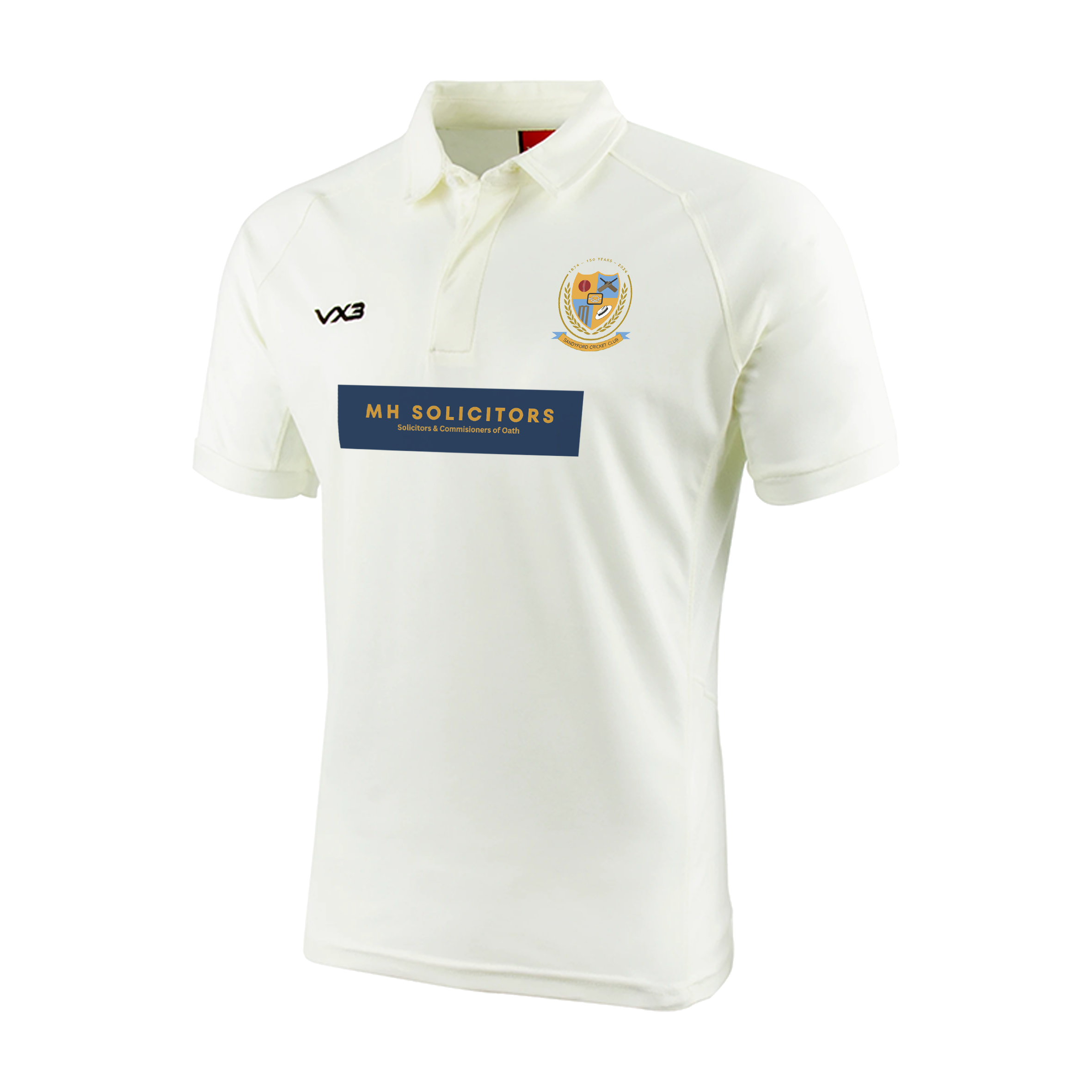 Sandyford Cricket Club Whites Youth Short Sleeve Shirt