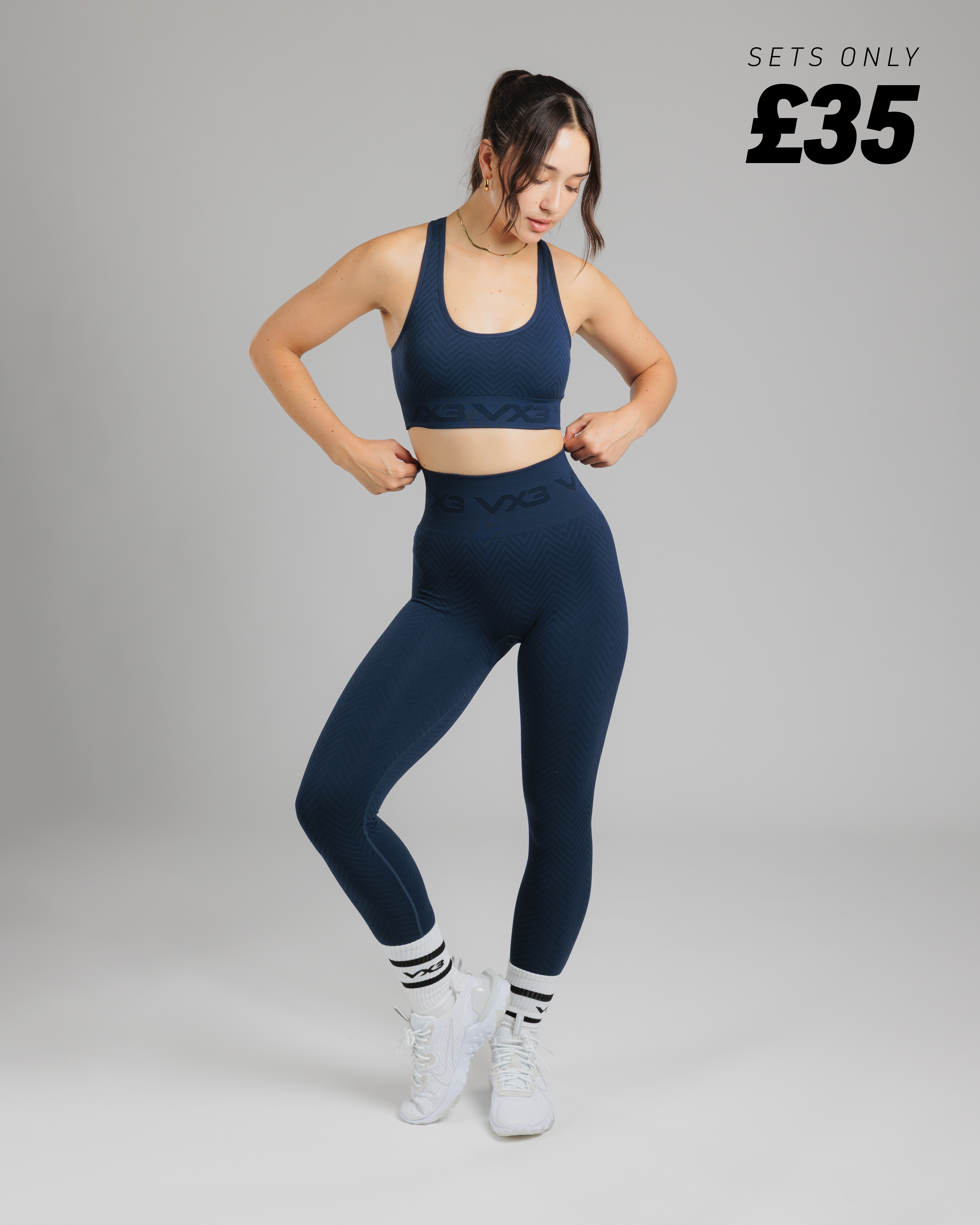 Spira Seamless Bra and Legging Set Navy