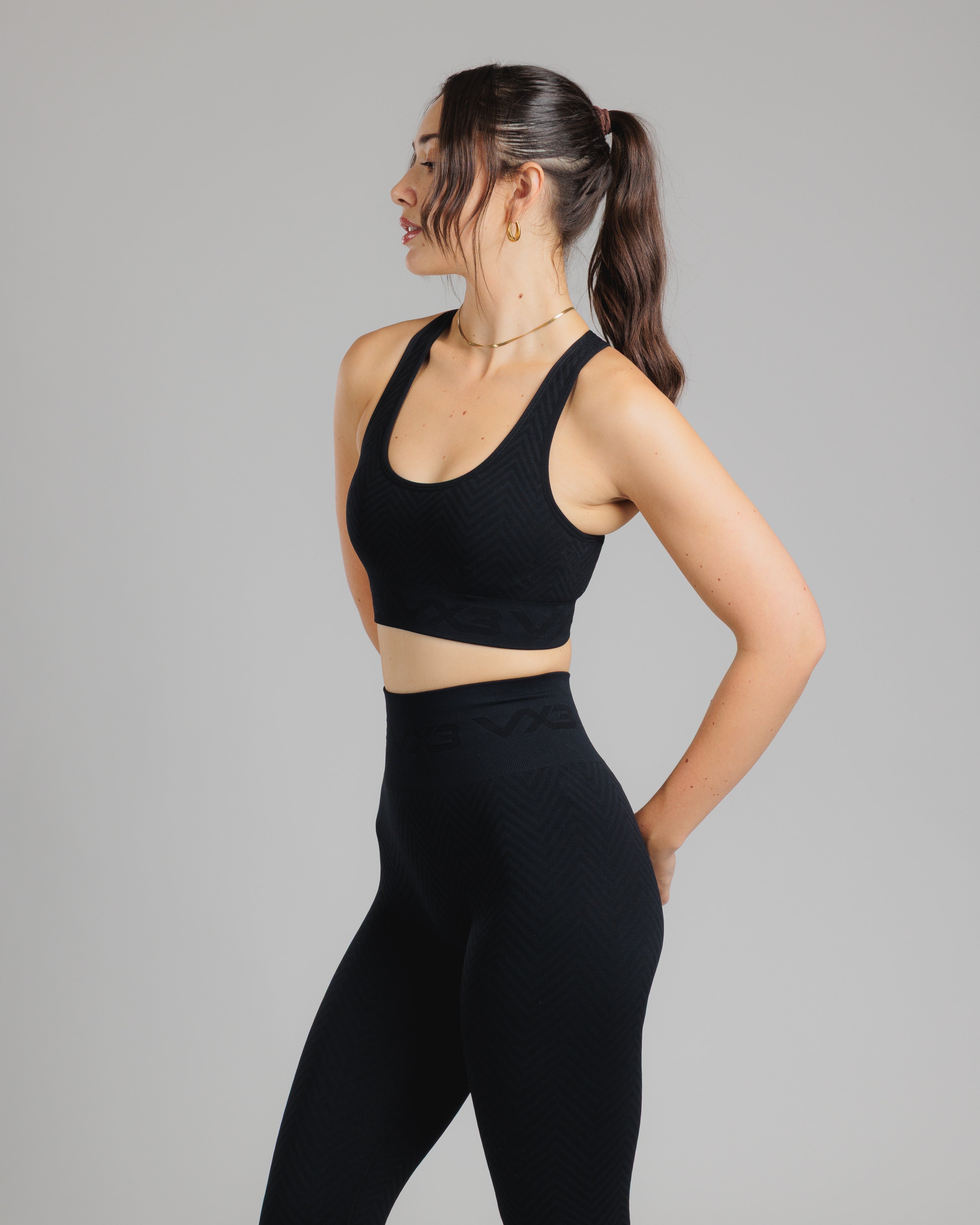 Spira Seamless Bra and Legging Set Black