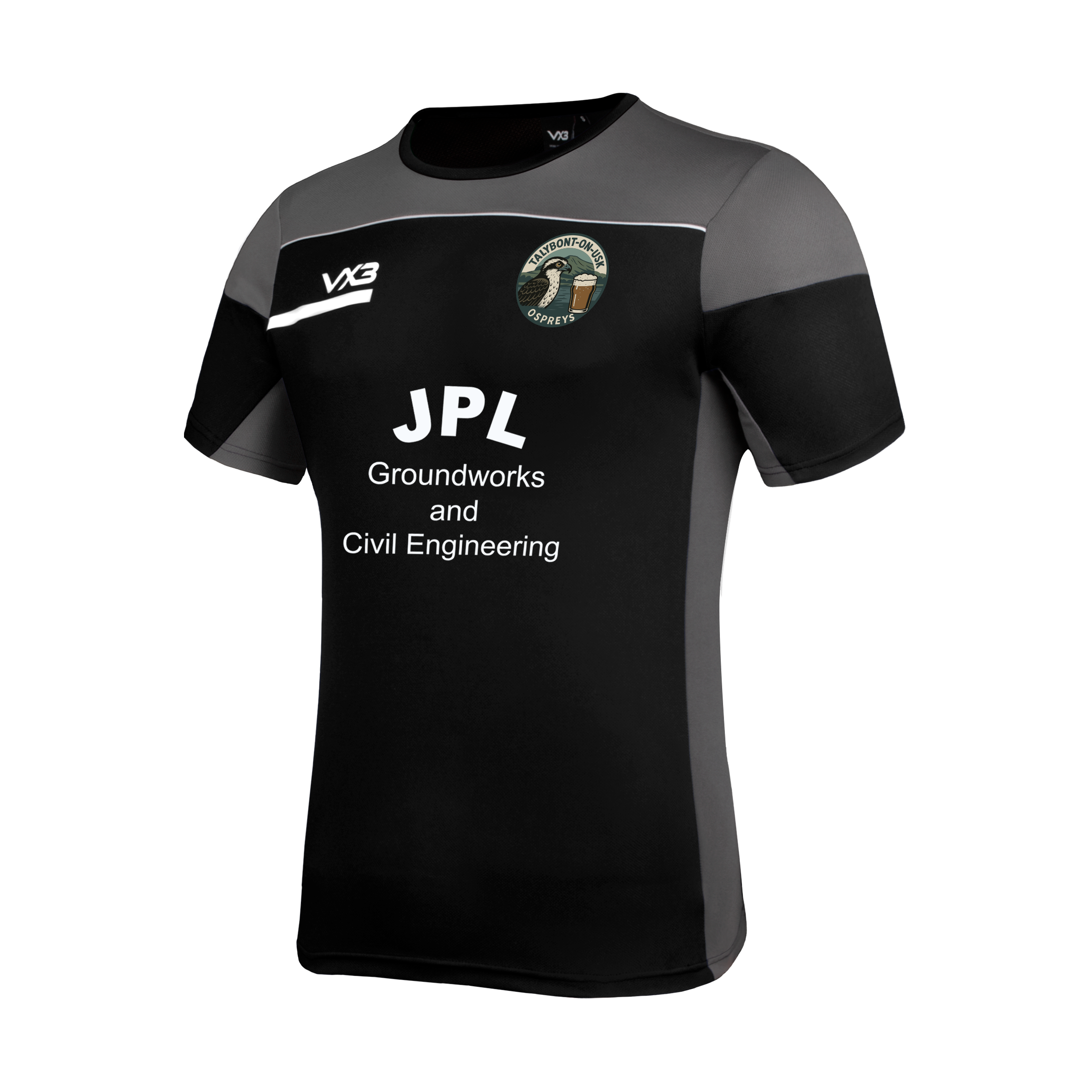 Talybont Ospreys CC Opus Tee Youth - Black Grey
