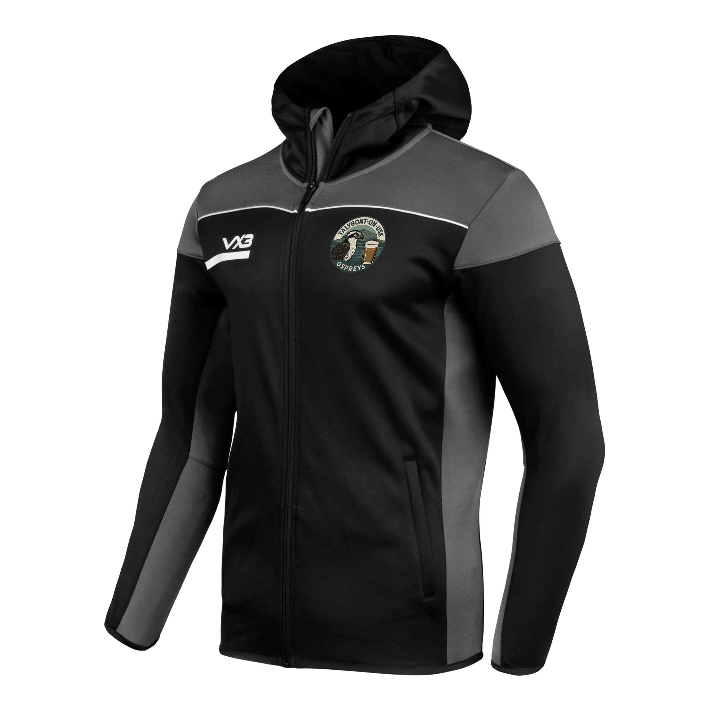 Talybont Ospreys CC Opus Zoodie Youth - Black Grey