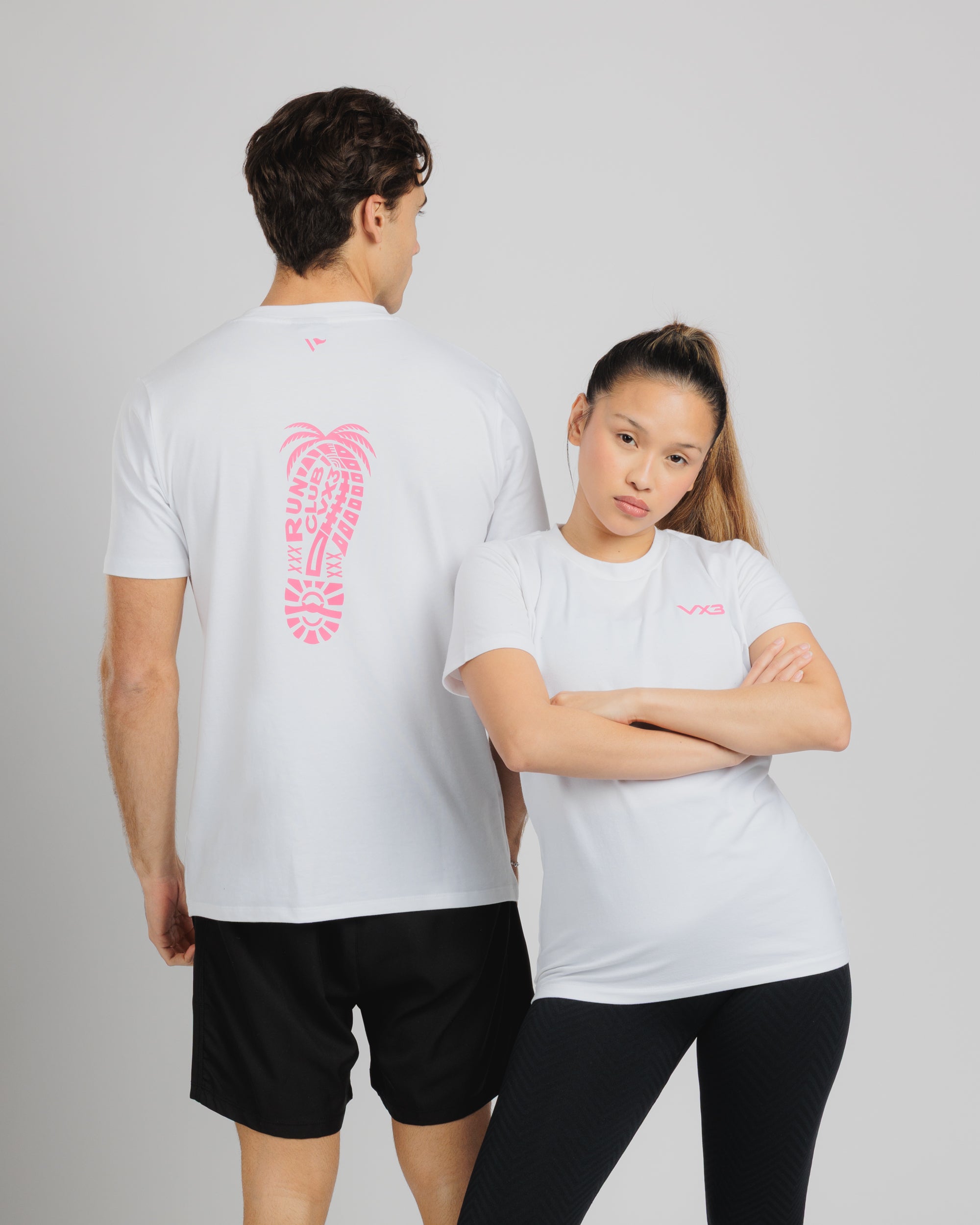 VX3 Run Club Foot Print Tee White