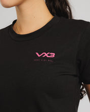 Veni Vidi Vici Ladies Tee Black/Hot Pink