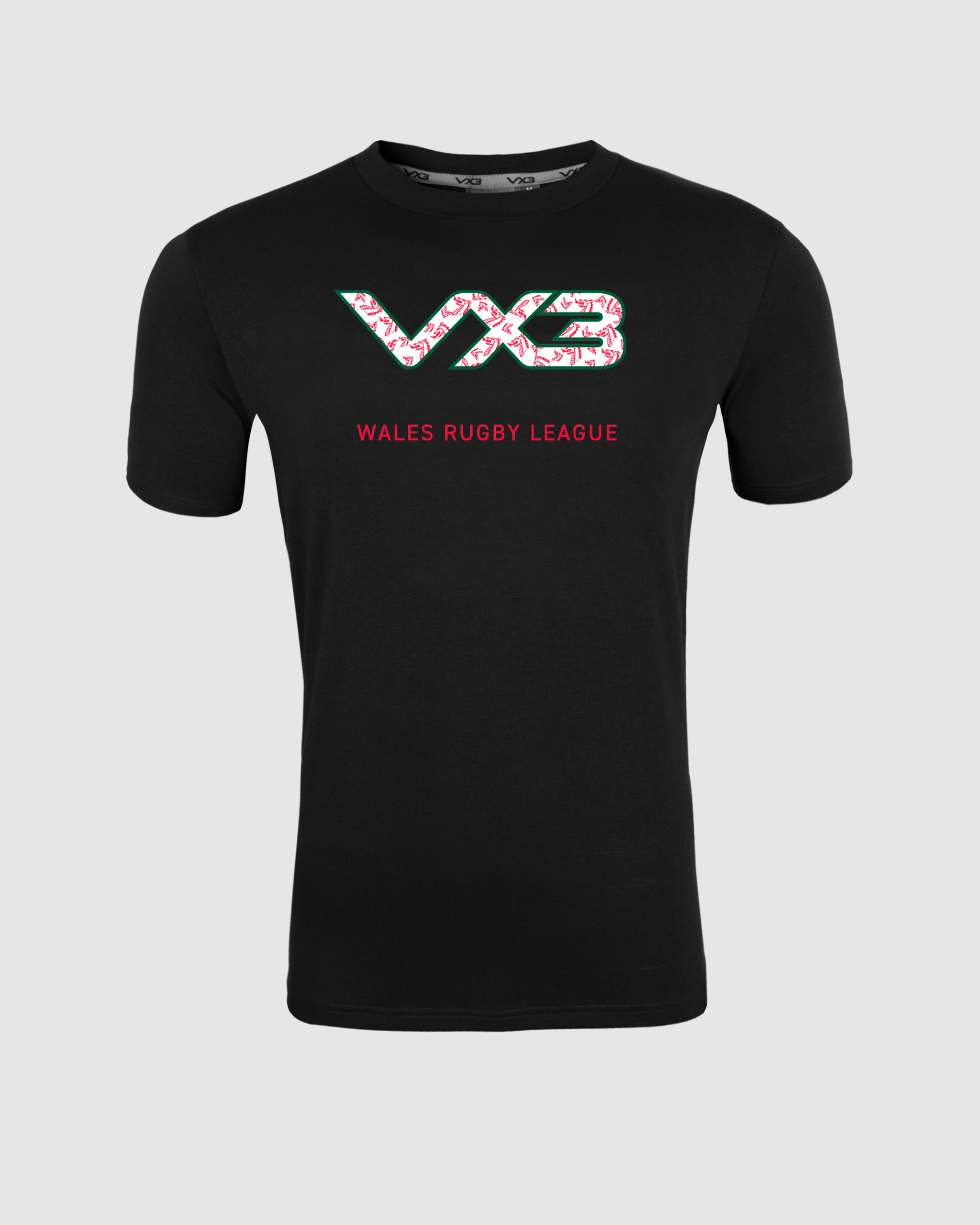 Wales Rugby League Black Womens Invicta Club Tee - Crest Design