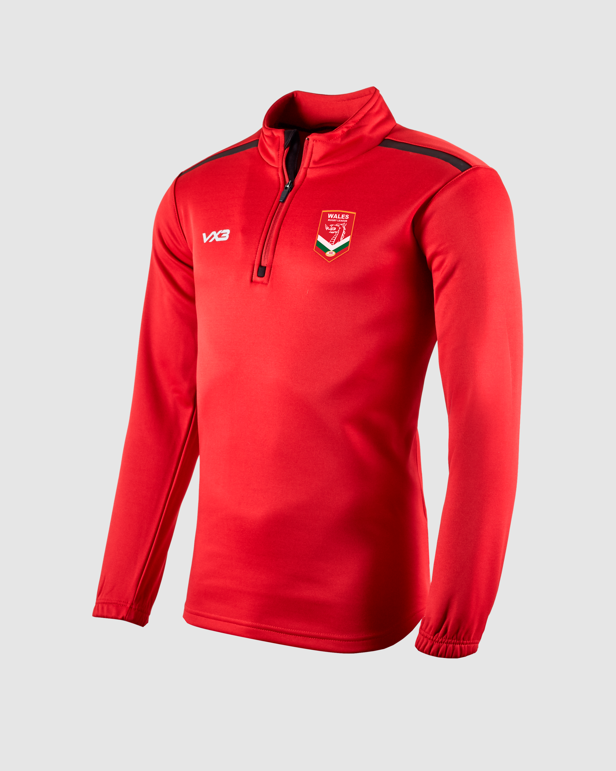 Wales Rugby League Fortis Half Zip Sweat Red