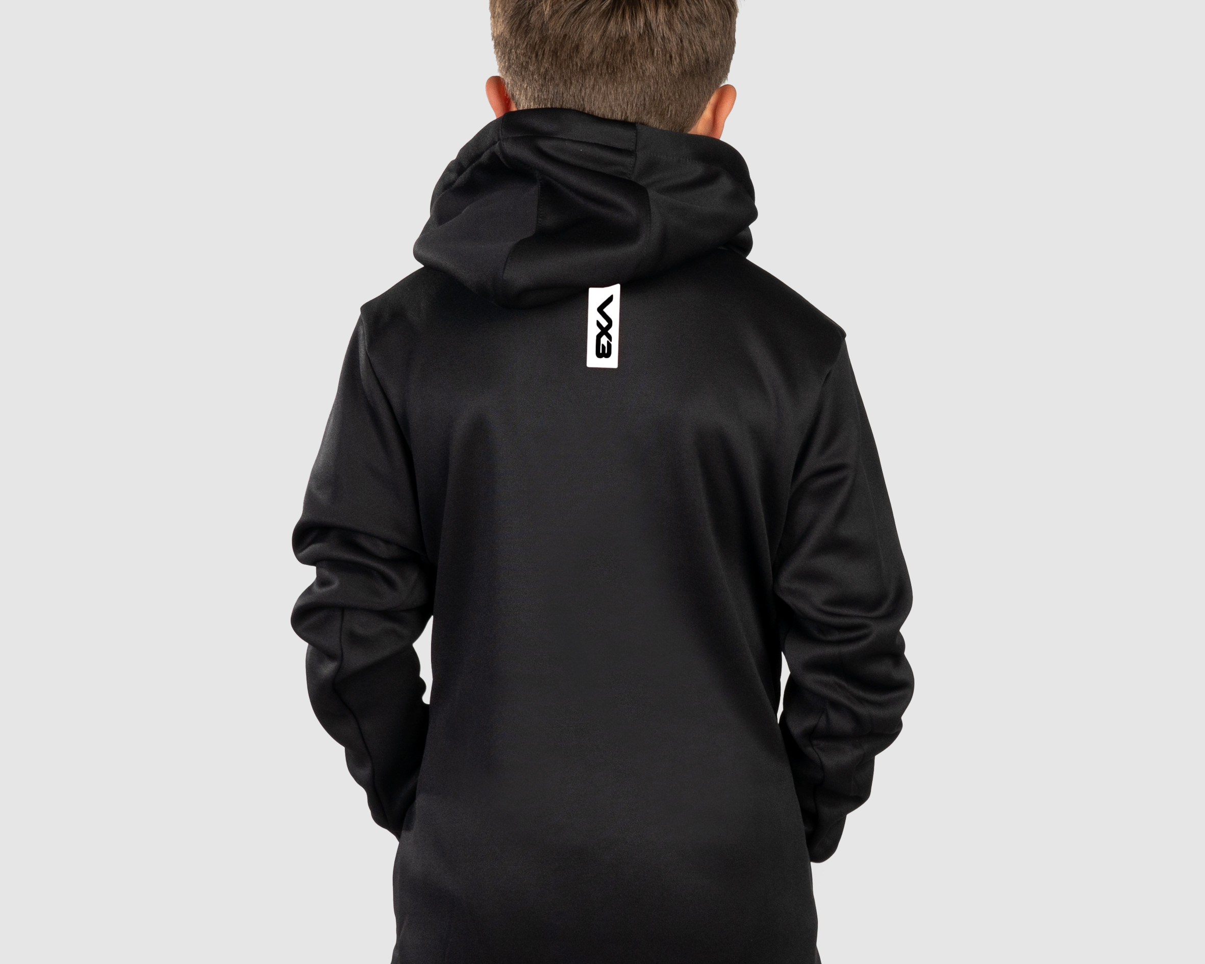 YouthFortisHoodieBlackWhiteBack.png