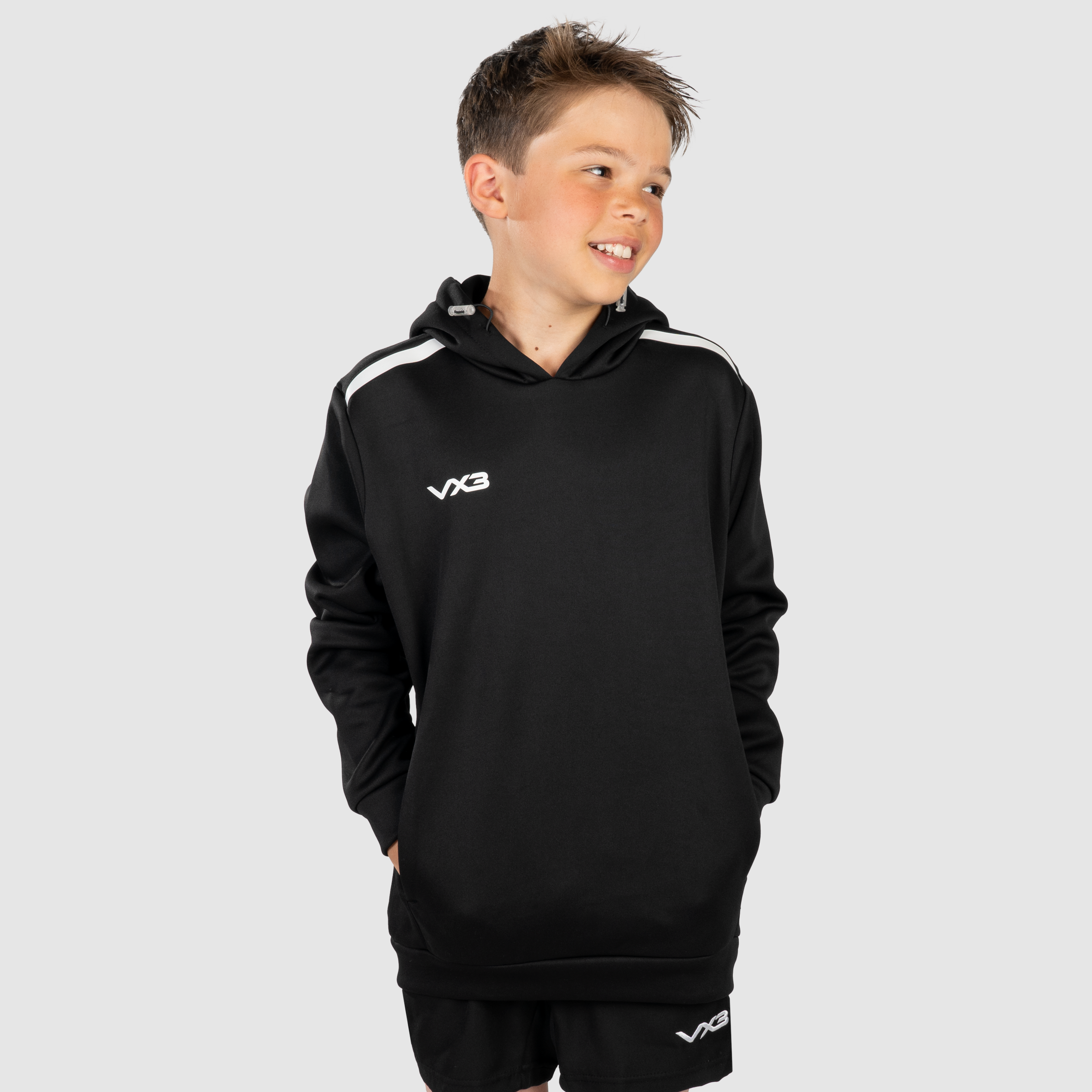 Fortis Youth Hoodie Black/White – VX3