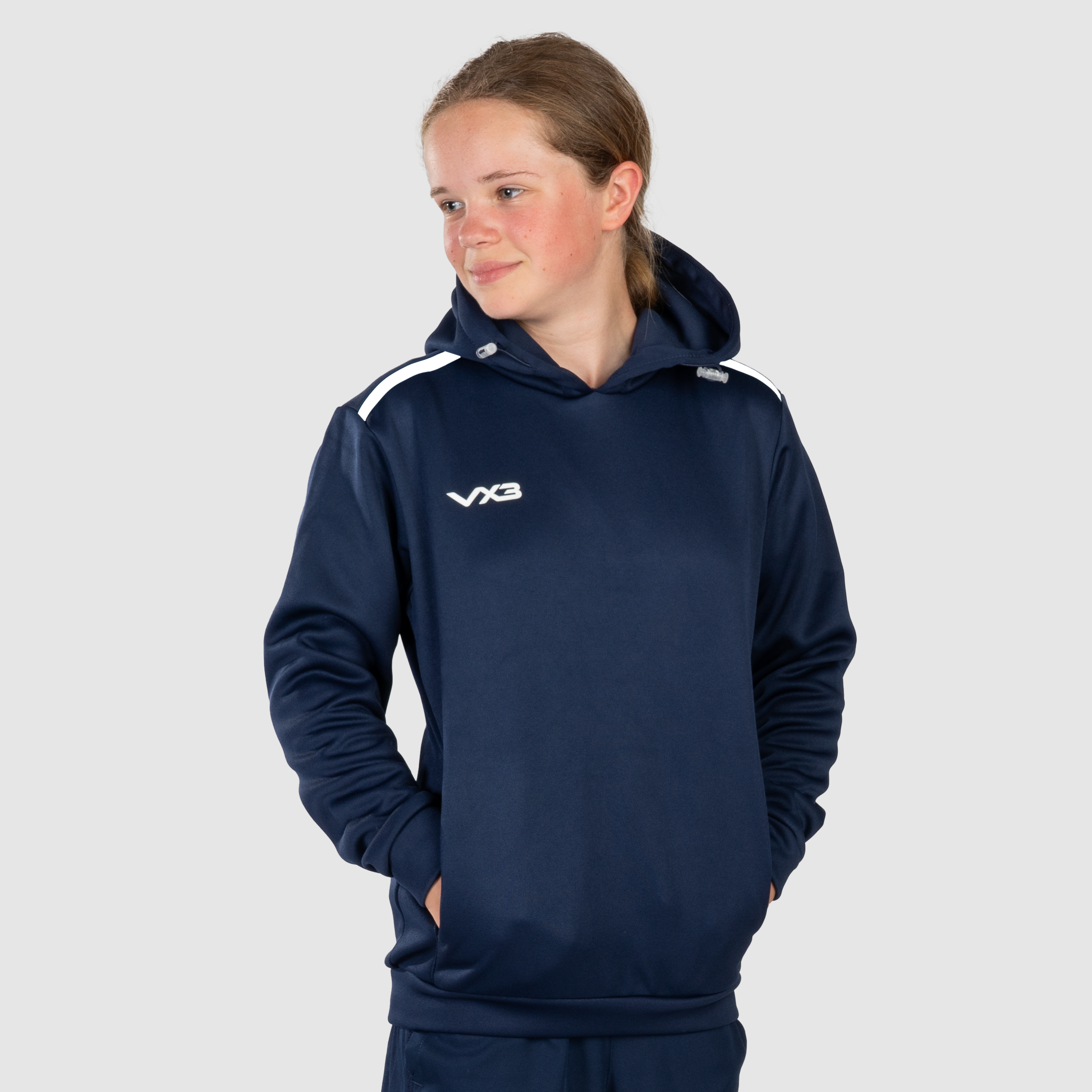Fortis Youth Hoodie Navy/White