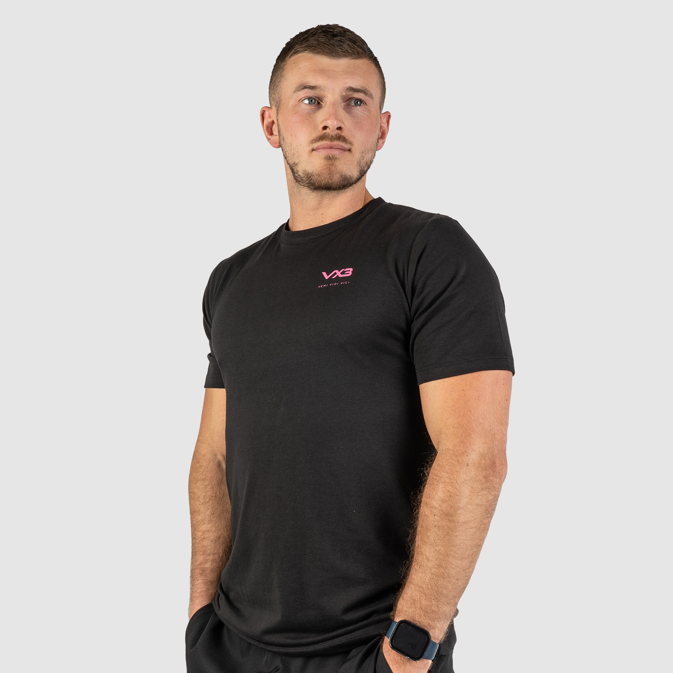 Veni Vidi Vici Tee Black/Hot Pink