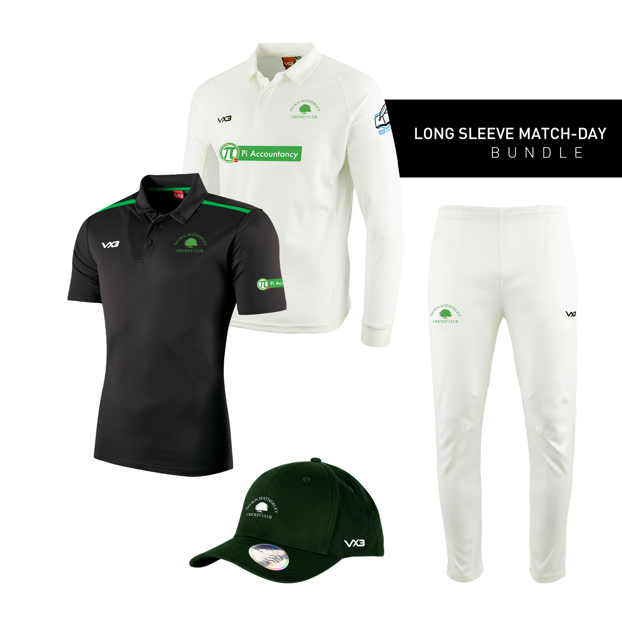 Down Hatherley Cricket Club Long Sleeve Match-Day Bundle
