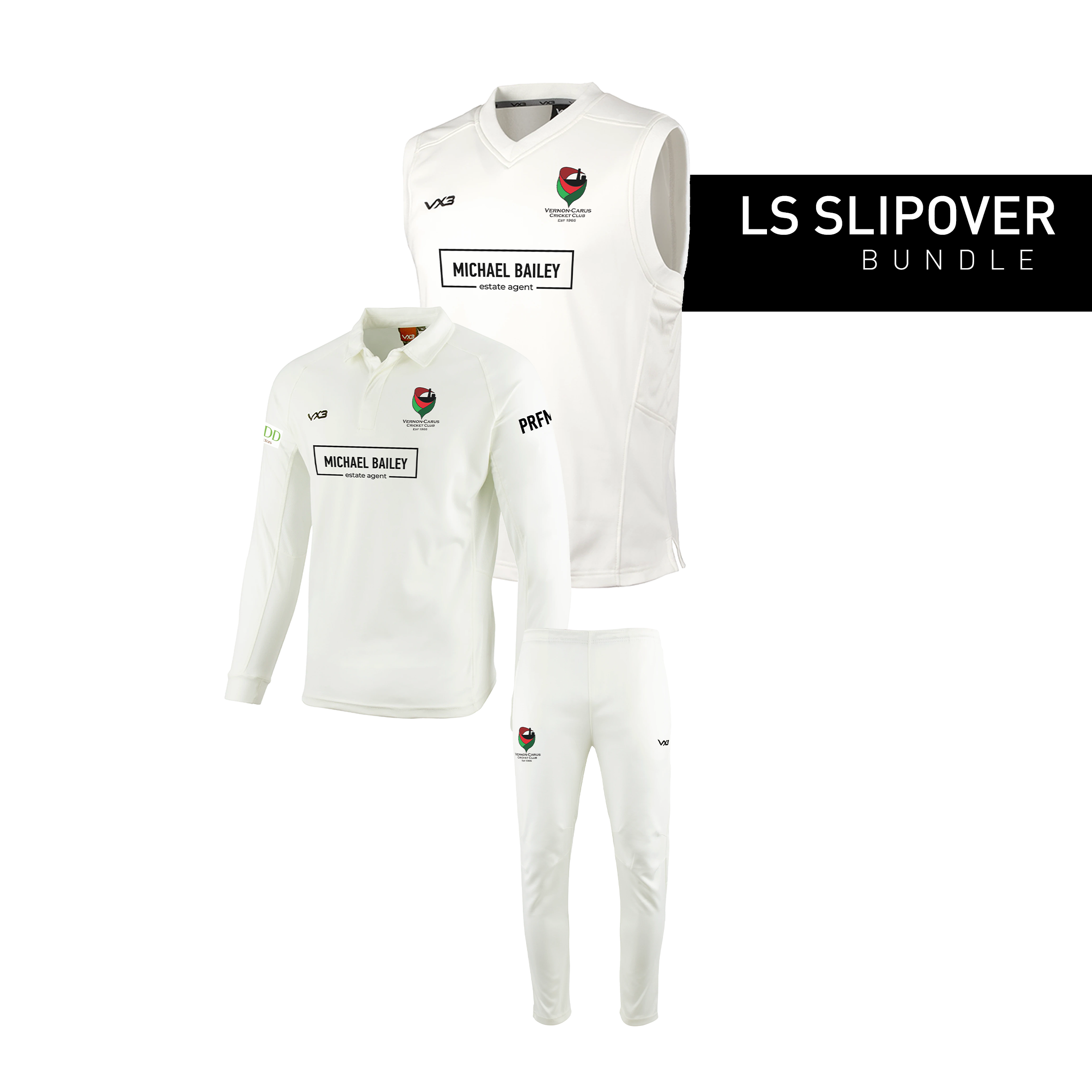 Vernon-Carus Cricket Club Youth LS Slipover Bundle
