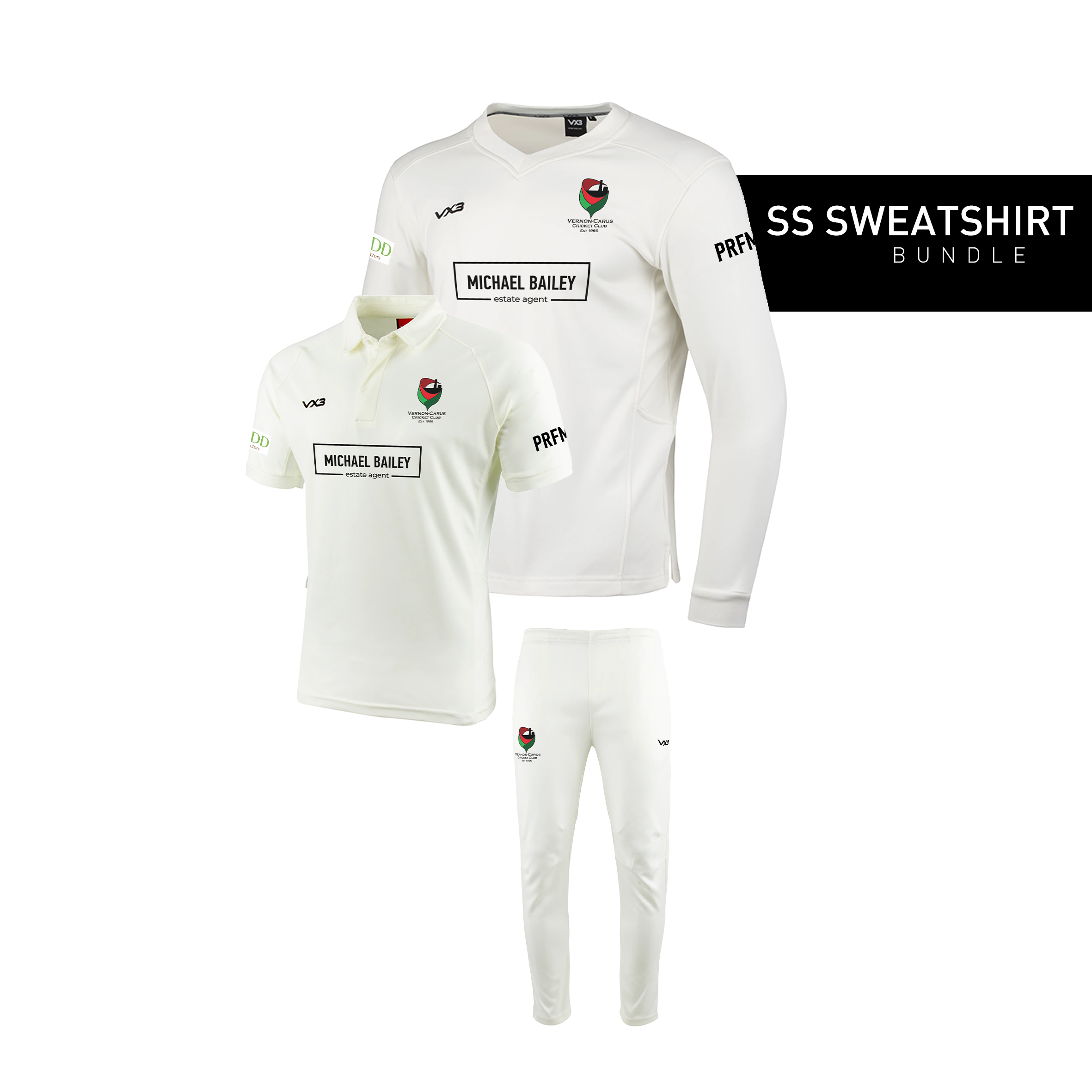 Vernon-Carus Cricket Club Youth SS Sweatshirt Bundle