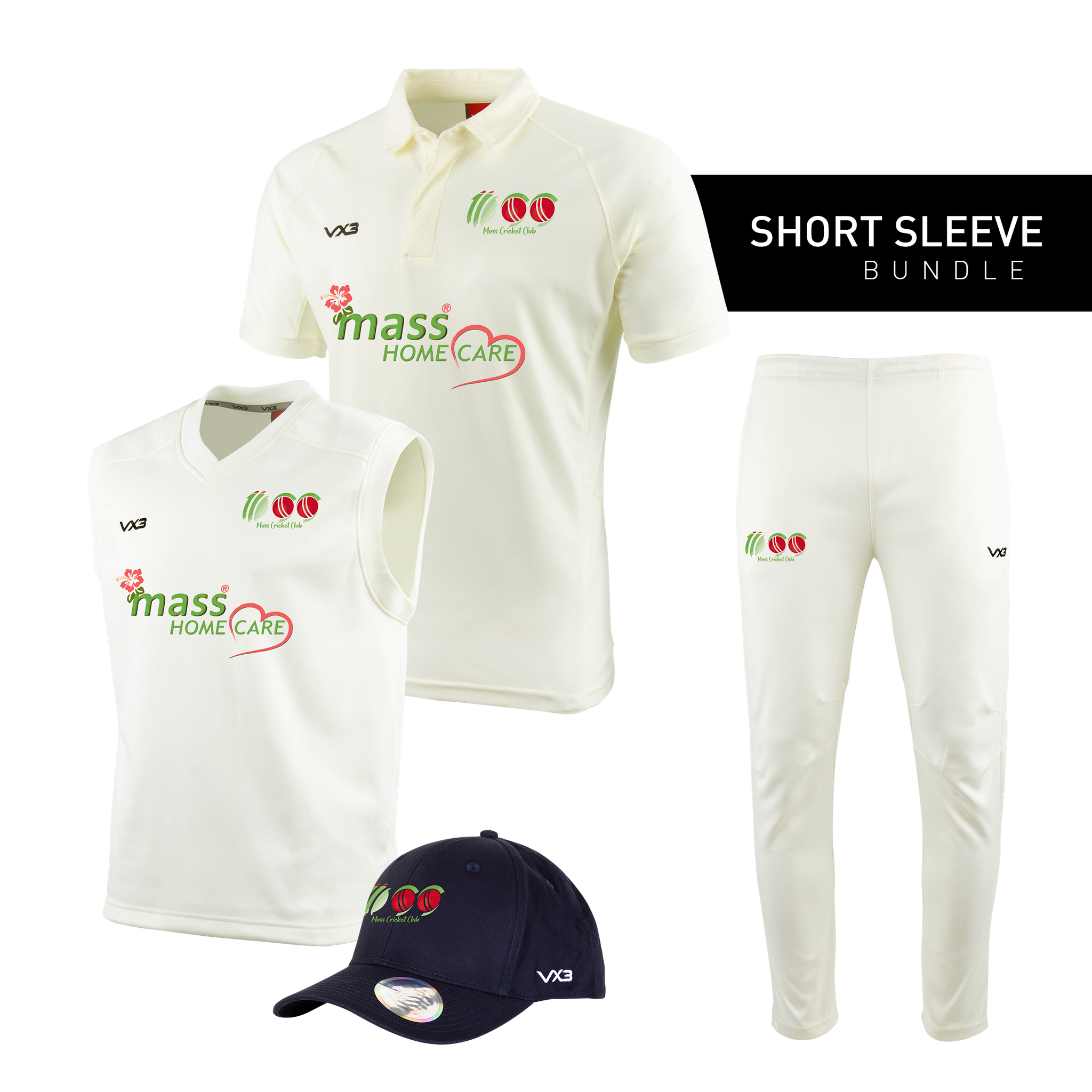 Mass Cricket Club Short Sleeve Bundle