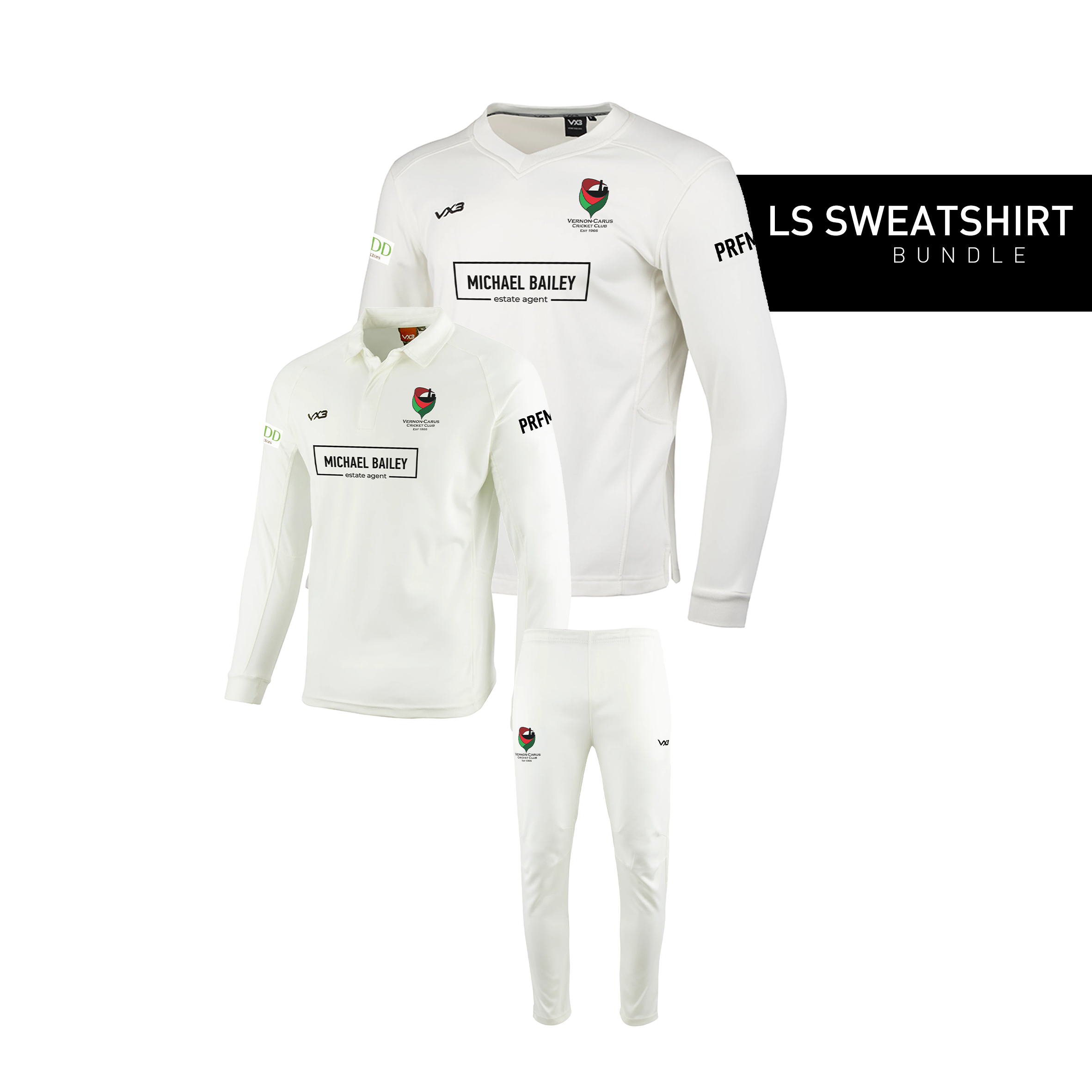Vernon-Carus Cricket Club Youth LS Sweatshirt Bundle