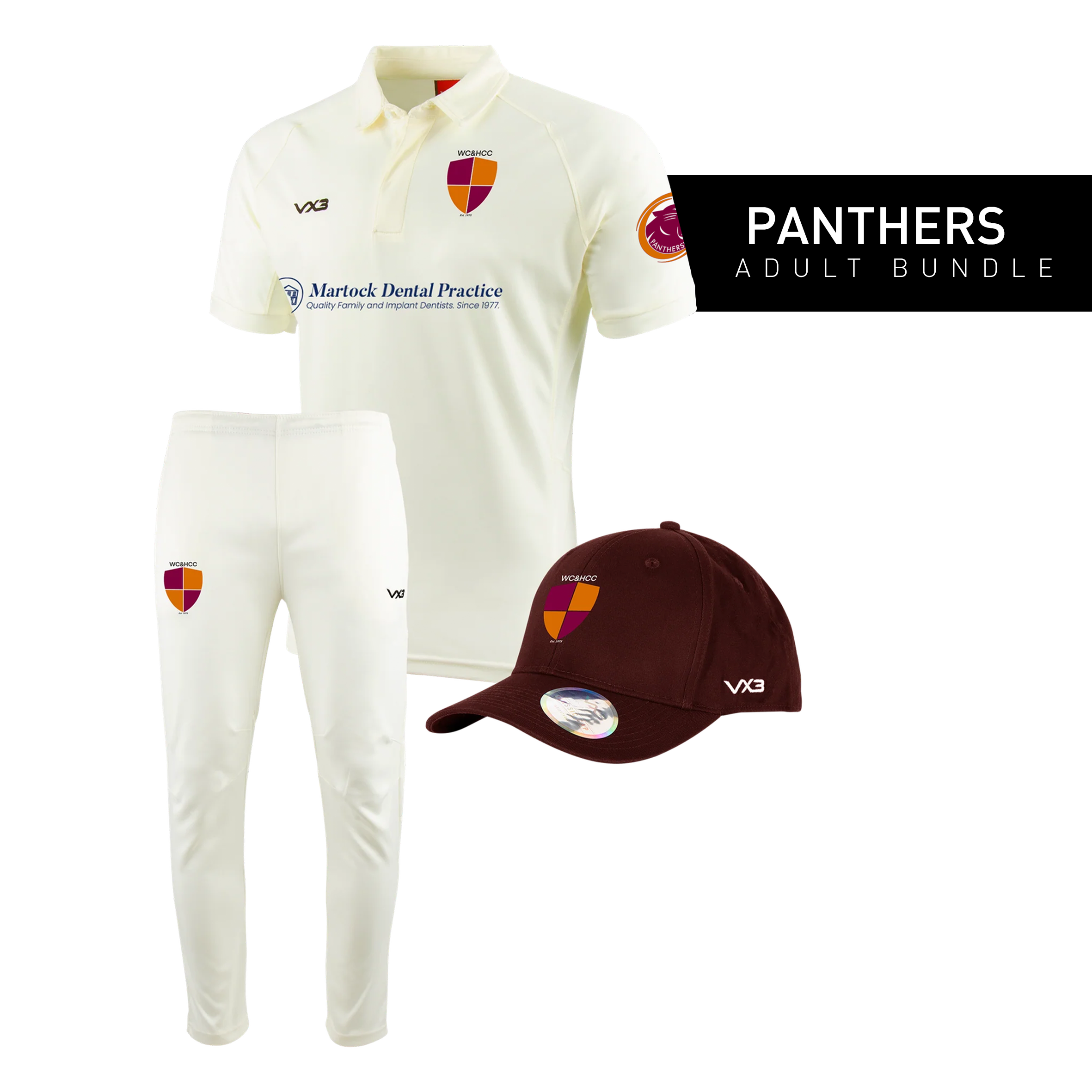 West Coker and Hardington Cricket Club - Panthers Player Bundle (Adult Sizing)