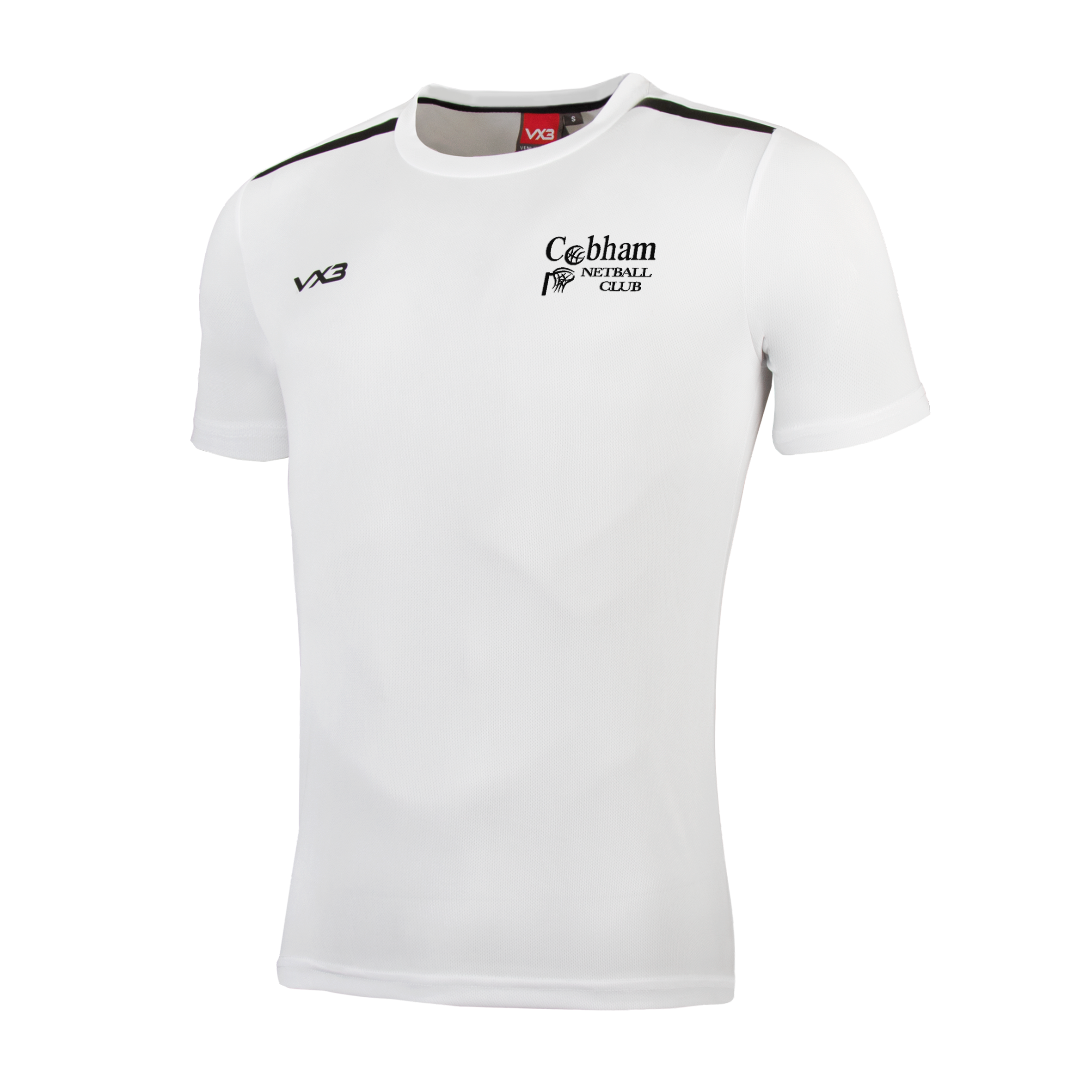 Cobham Netball Club Fortis Tee White/Black