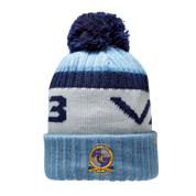 Conisbrough CC Marl Bobble Hat Sky/Navy/Antique White