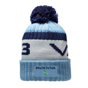 Conisbrough CC Marl Bobble Hat Sky/Navy/Antique White