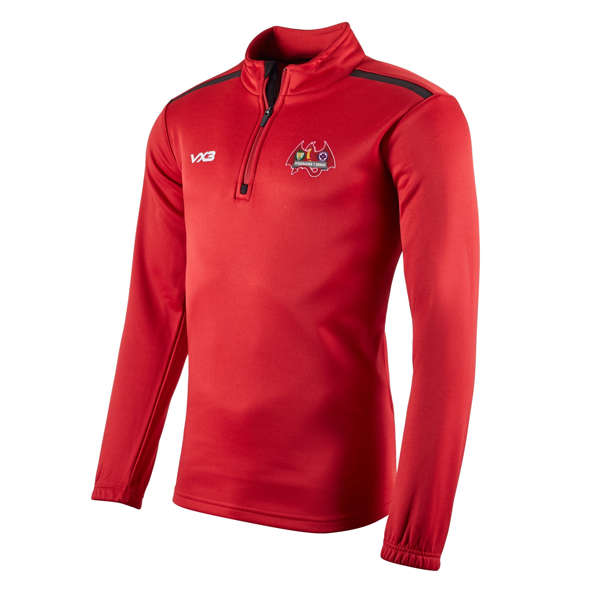 Ffederasiwn y Ddraig Fortis Half Zip Sweat Red