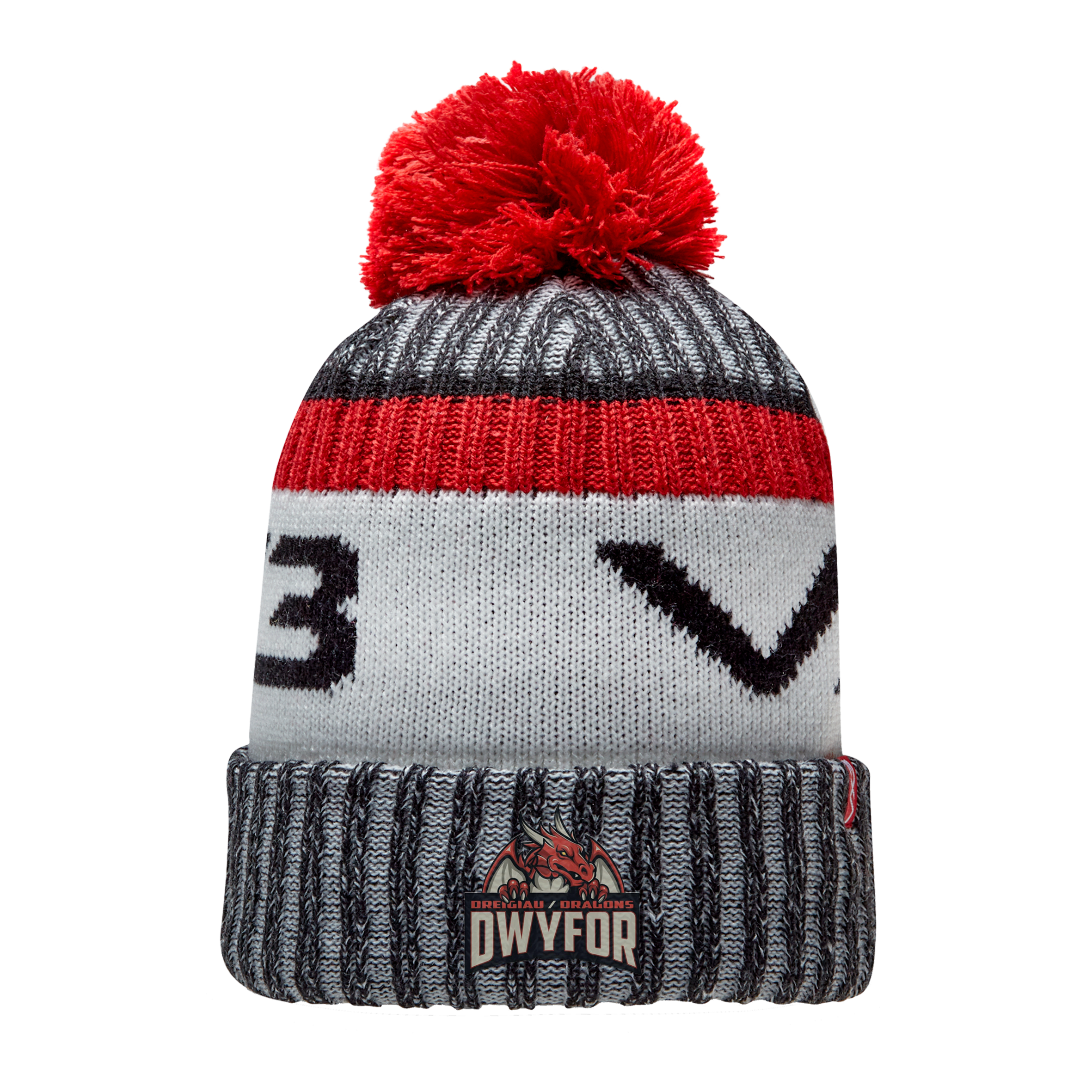 Dwyfor Triathlon Marl Bobble Hat Black