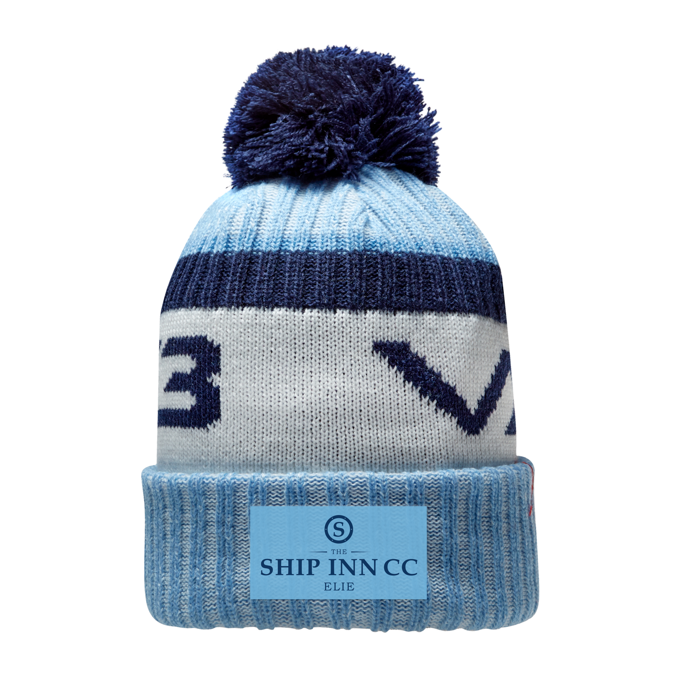 The Ship Inn CC Marl Bobble Hat Sky