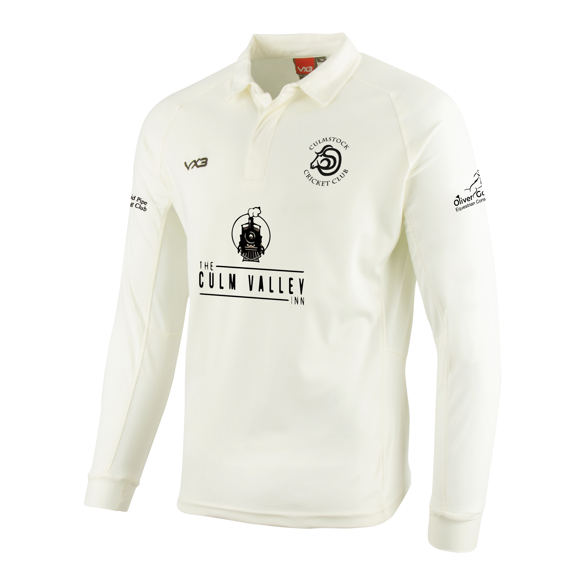 Culmstock Cricket Club Whites L/S Shirt - U15/SENIOR 1STS/2NDS