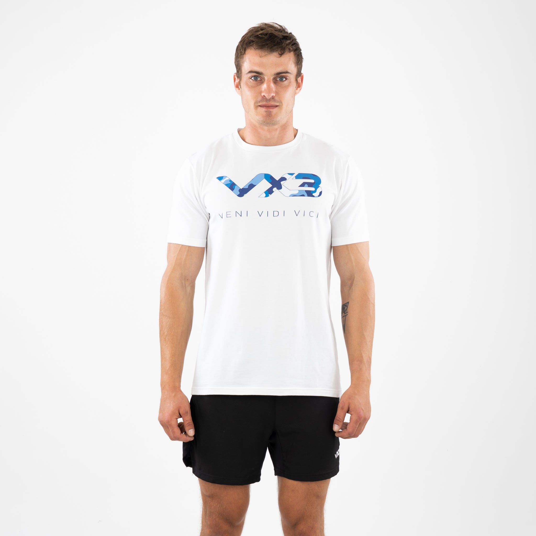 Invicta Tee White/ Navy Camo
