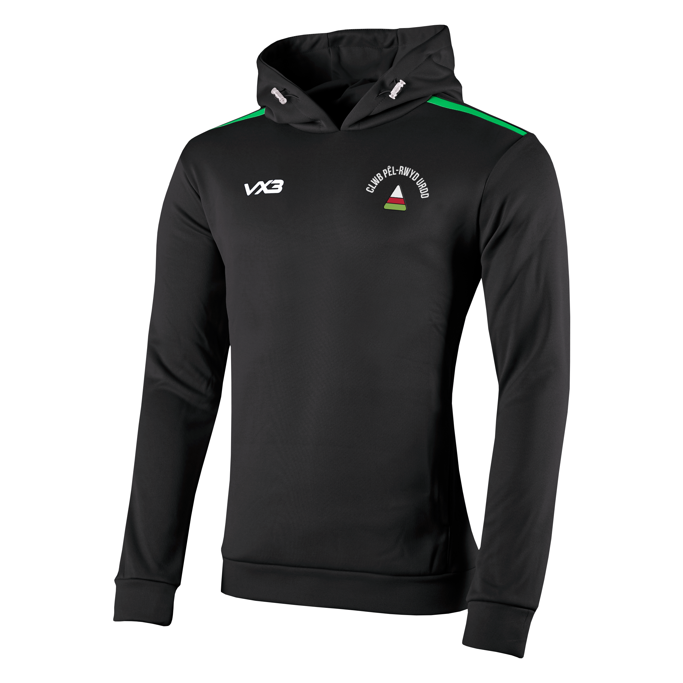 Clwb Pêl-Rwyd Urdd Fortis Youth Hoodie Black/Emerald
