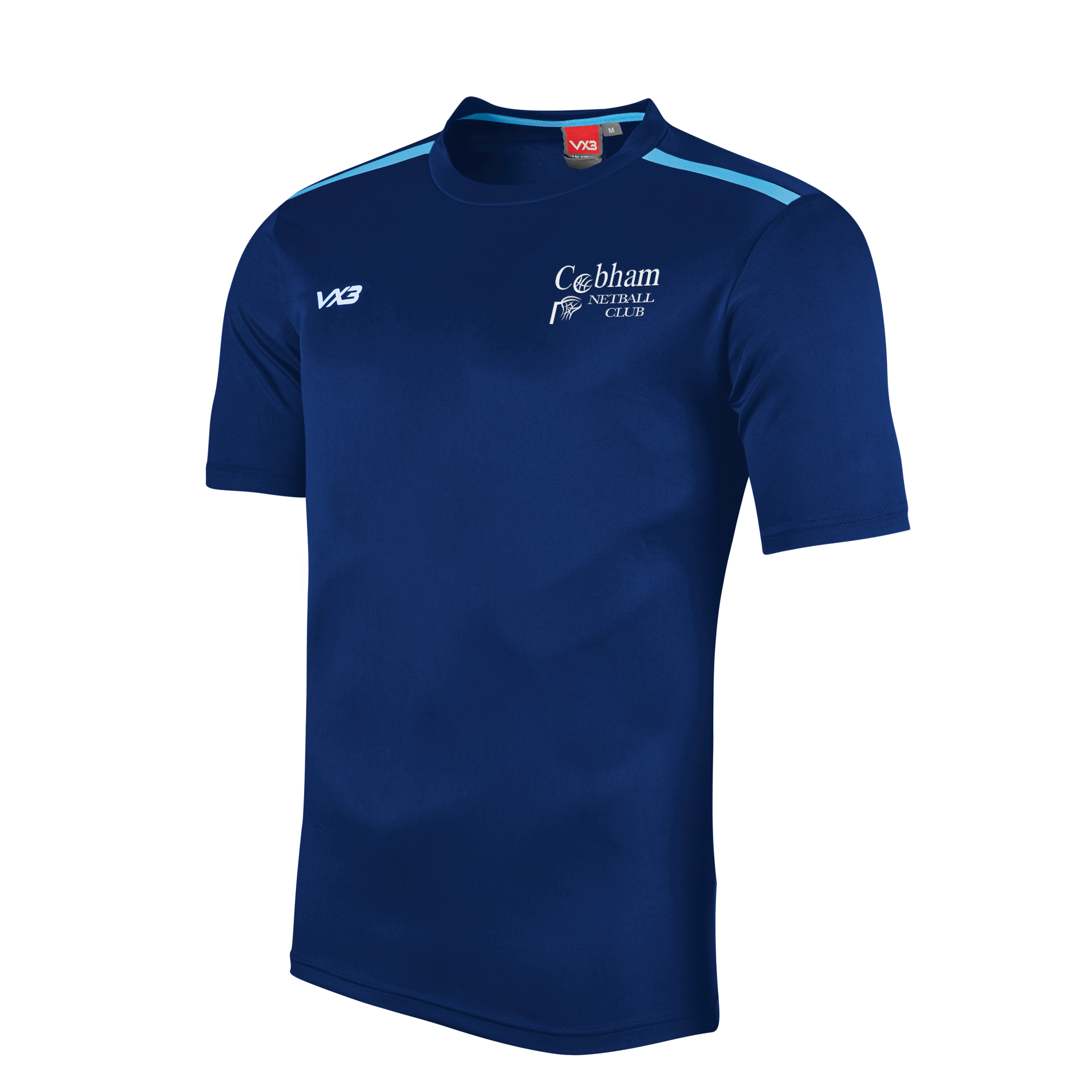 Cobham Netball Club Fortis Youth Tee Navy/Sky