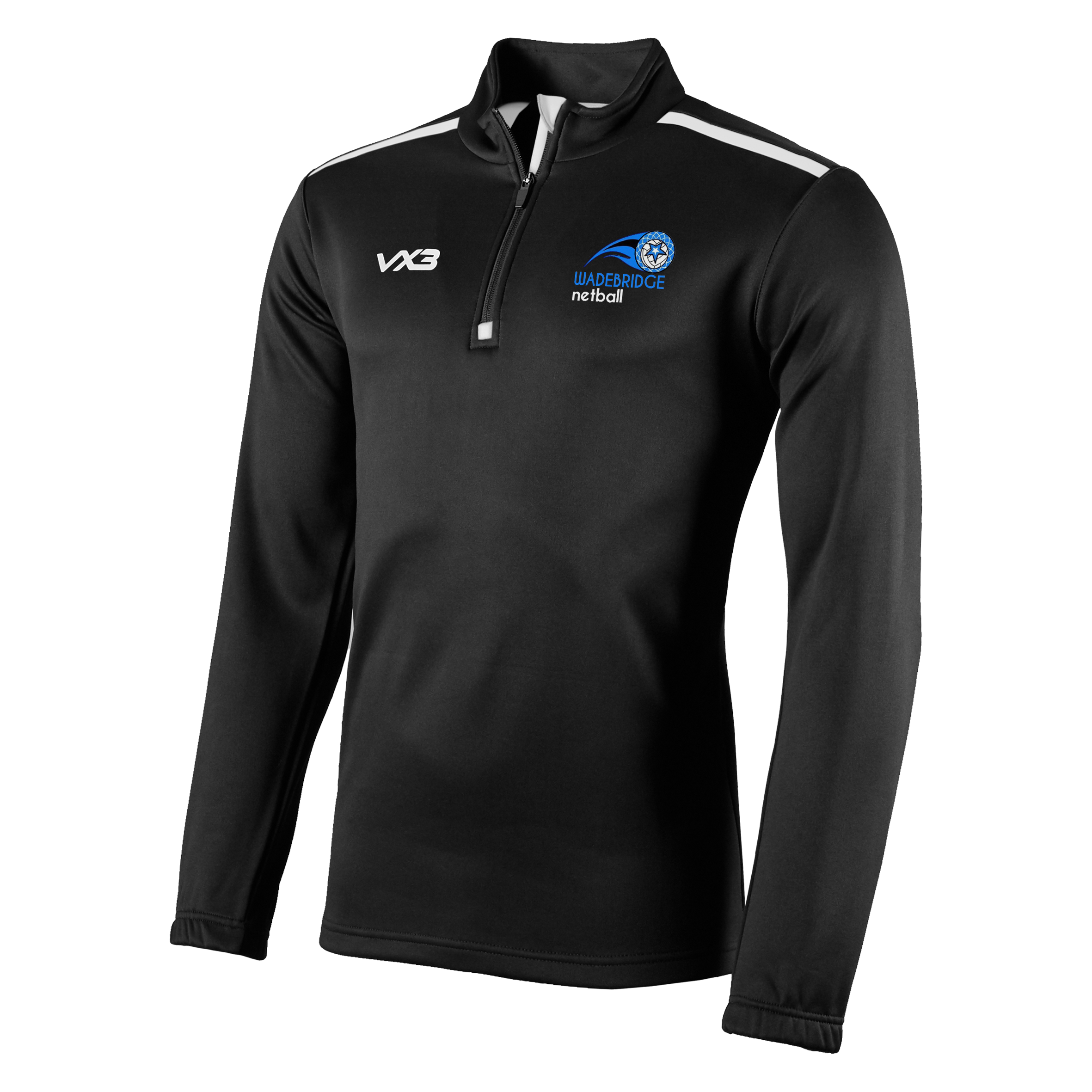 Wadebridge Netball Club Fortis Quarter Zip Sweat - Black