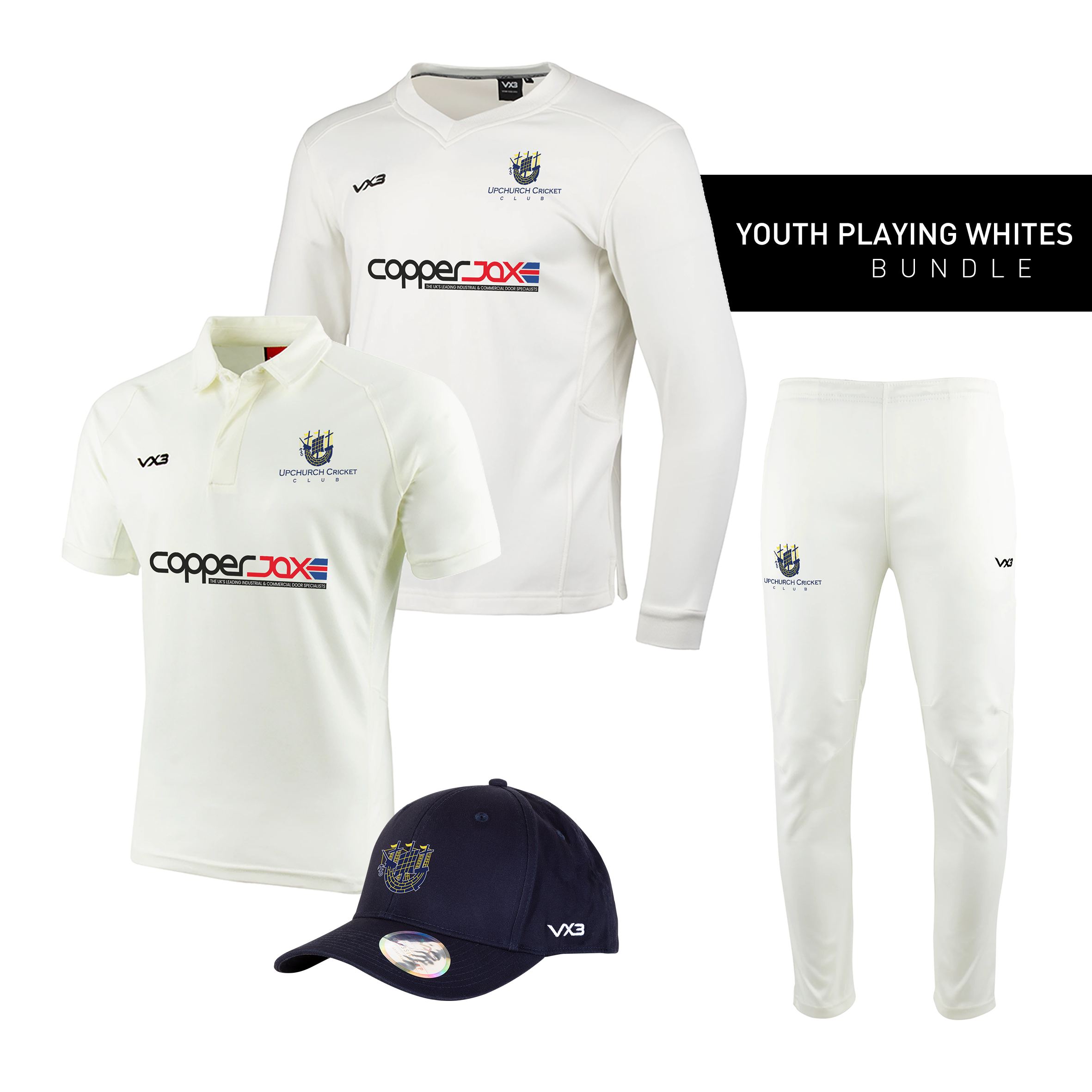 Upchurch Cricket Club Youth Playing Whites Bundle