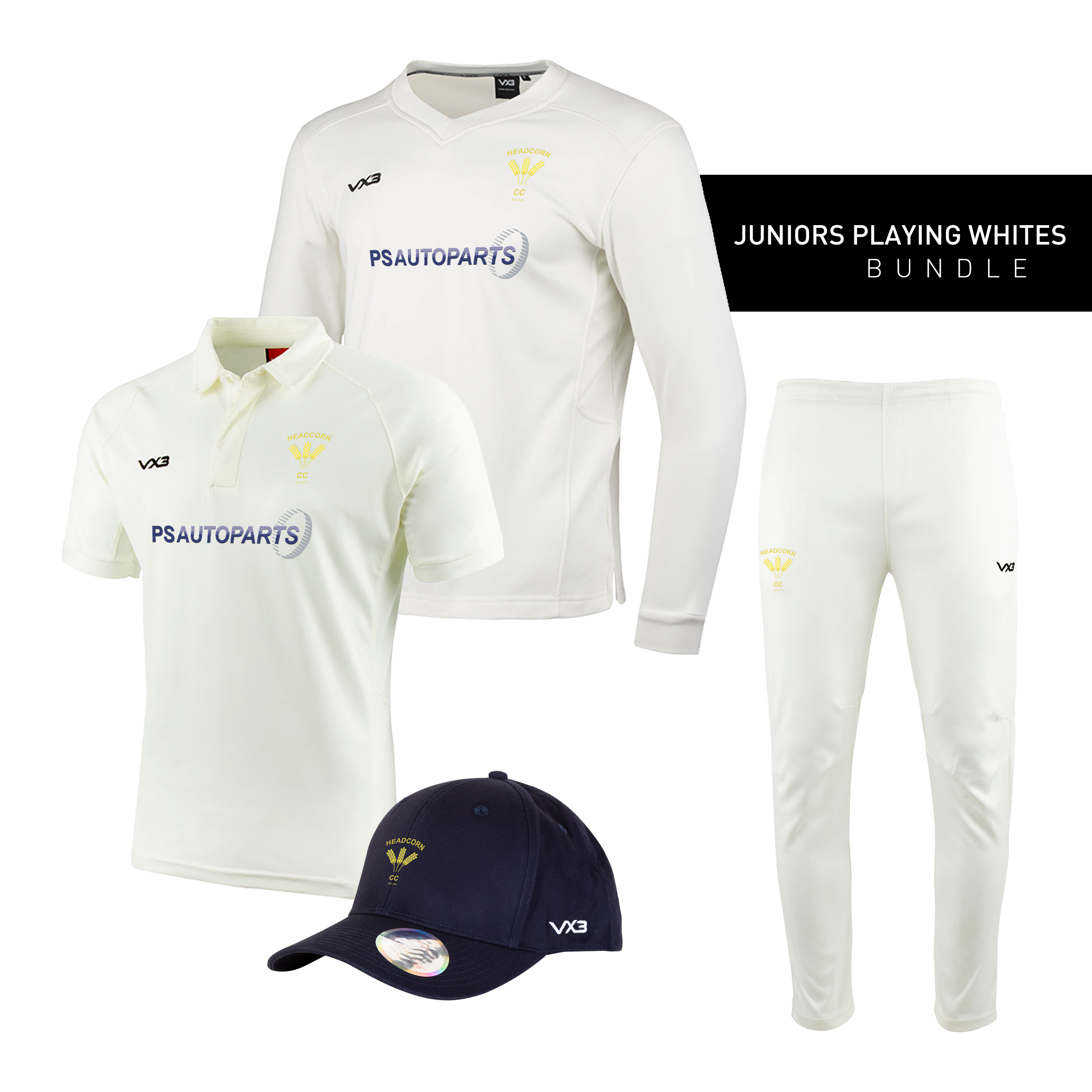 Headcorn Cricket Club Juniors Playing Whites Bundle