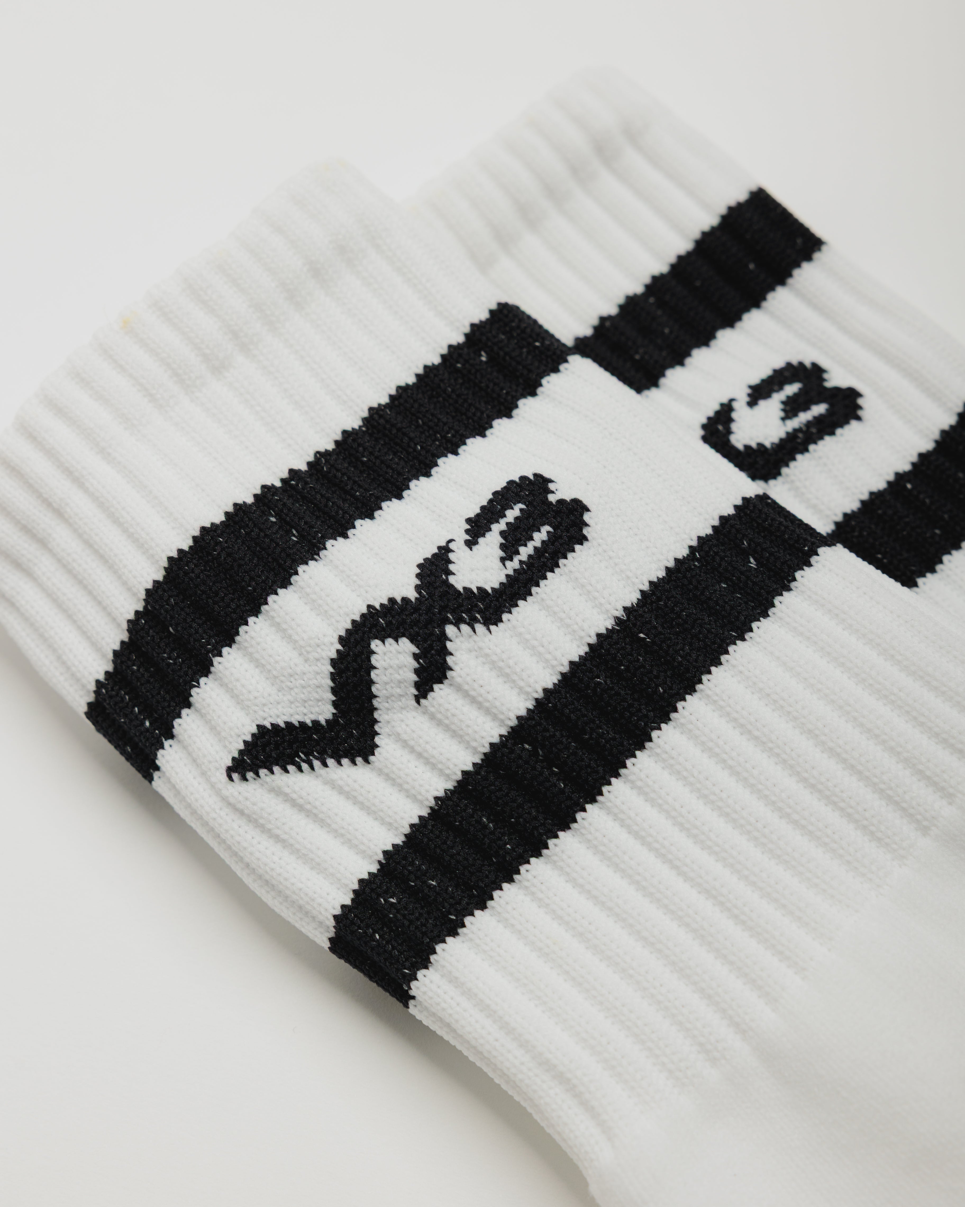 Logo Crew Sock White – VX3