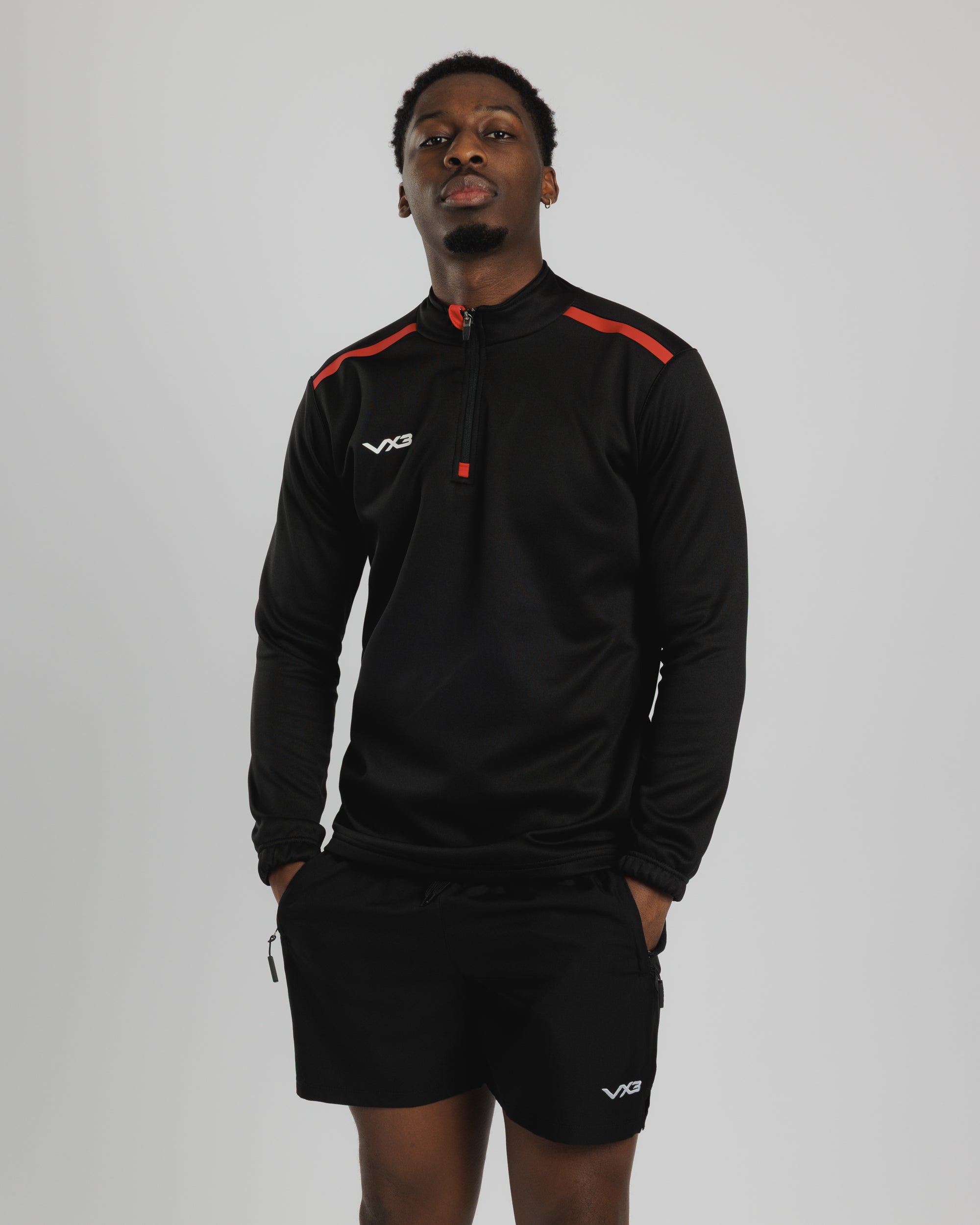 Fortis Quarter Zip Sweat Black/Red