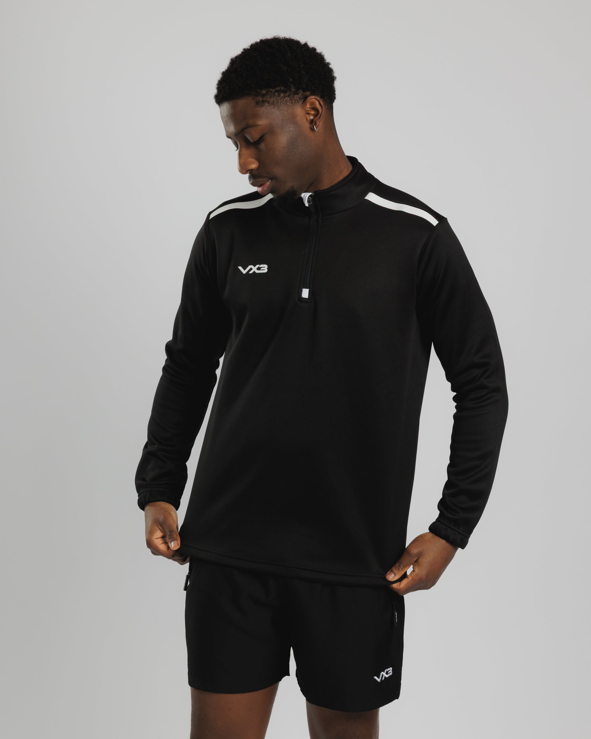 Fortis Quarter Zip Sweat Black/White