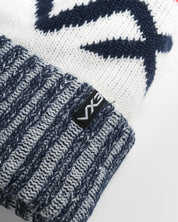 Fleece-Lined Bobble Hat Navy/Red/Antique White