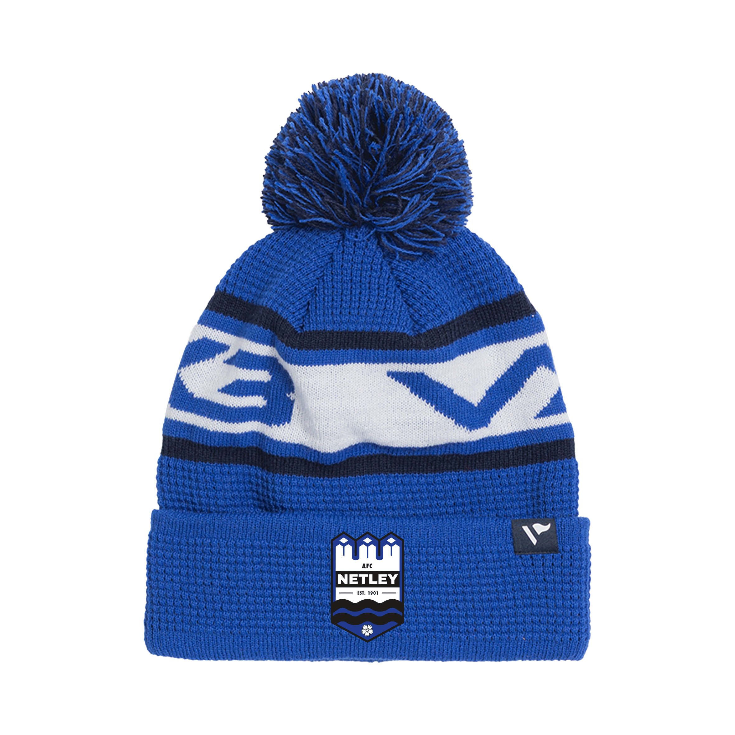 AFC Netley Waffle Knit Bobble Hat - Royal/Navy/White