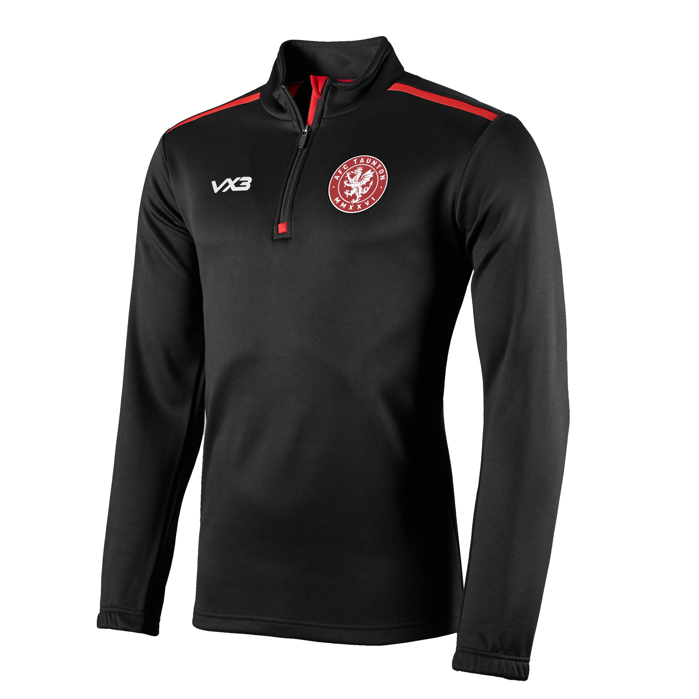 AFC Taunton Fortis Quarter Zip Sweat Black/Red