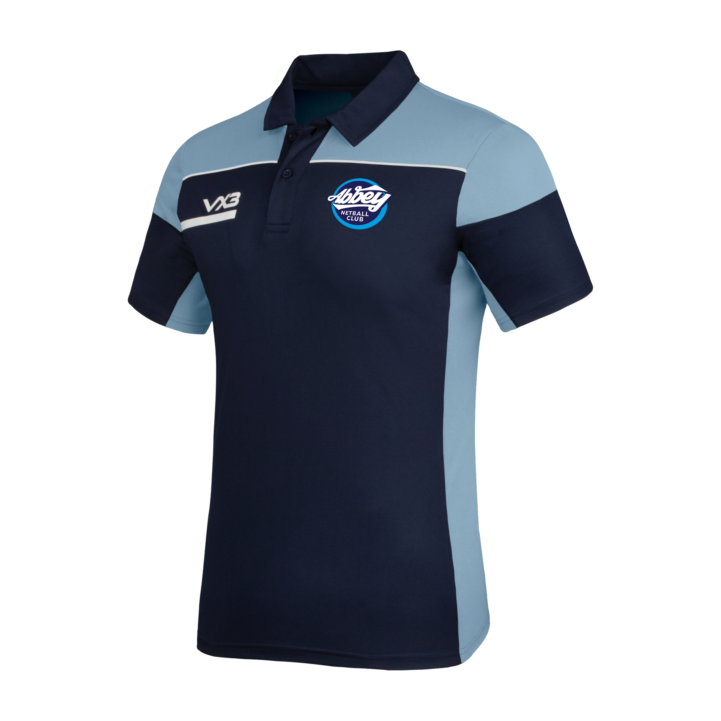 Abbey Netball Club Opus Polo - Navy Sky